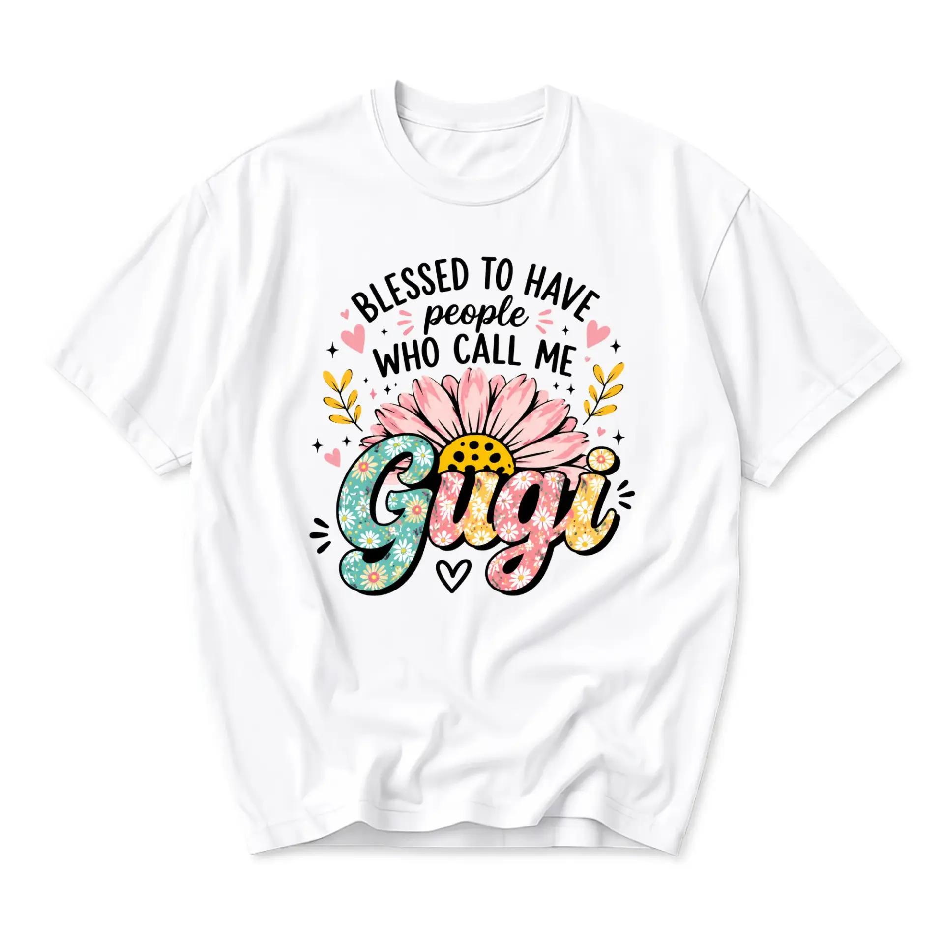 Graphic Tee Blessed to Have People Who Call Me Gugi Floral Design Unisex