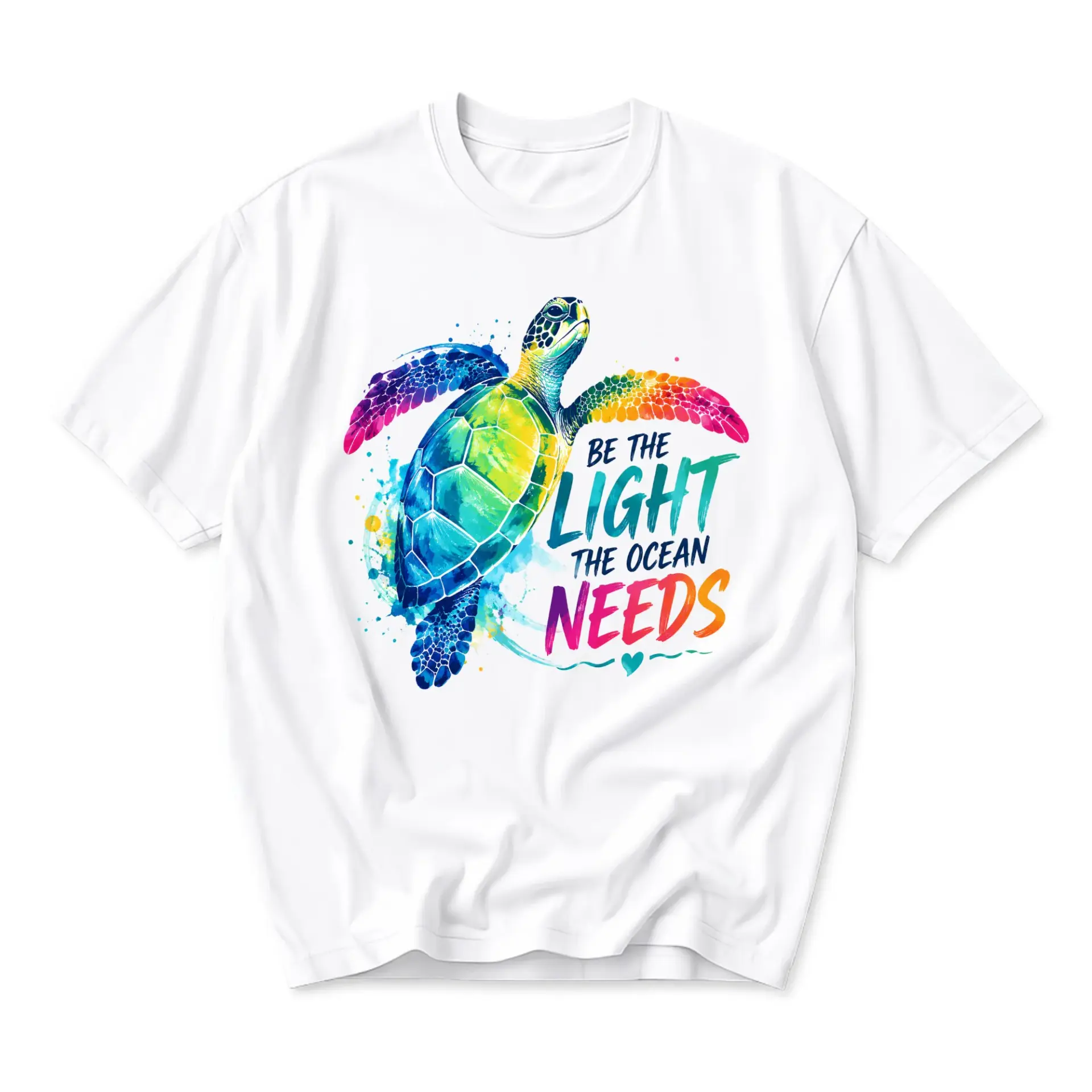 T-shirt Graphic Tee the Ocean Needs Sea Turtle Design Unisex Crew Neck