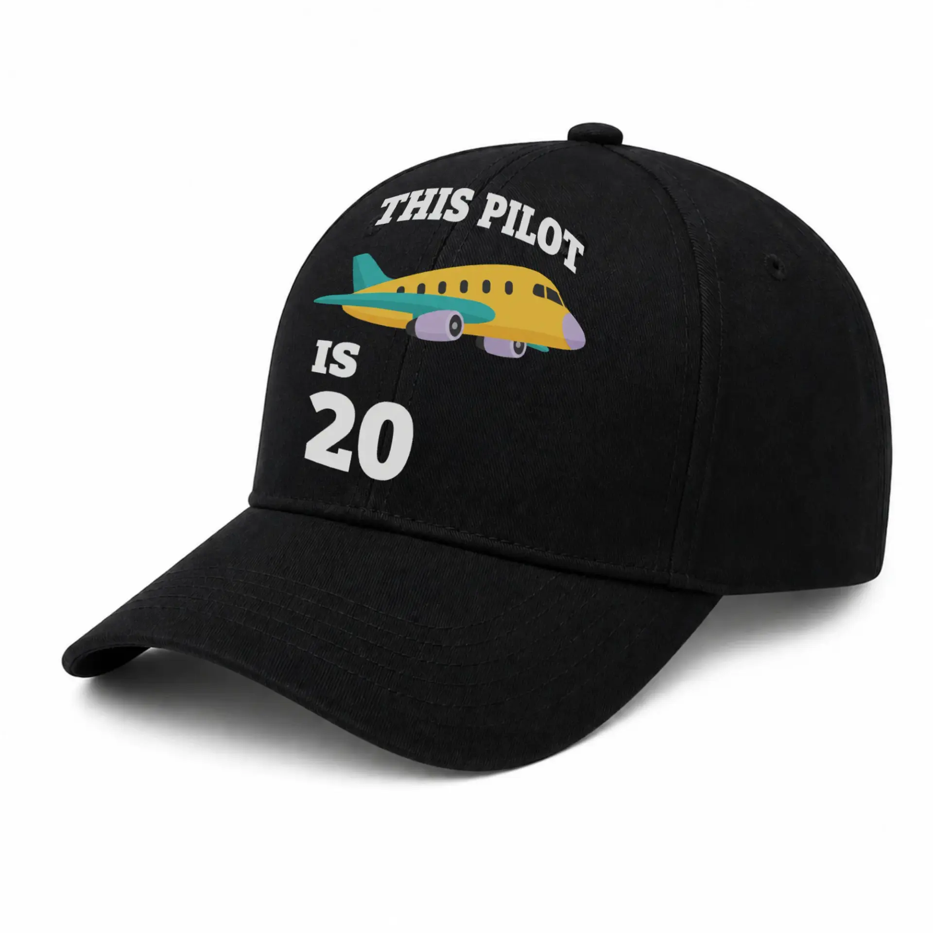 Baseball Cap Funny Airplane Pilot Graphic Hat for Travel Enthusiasts