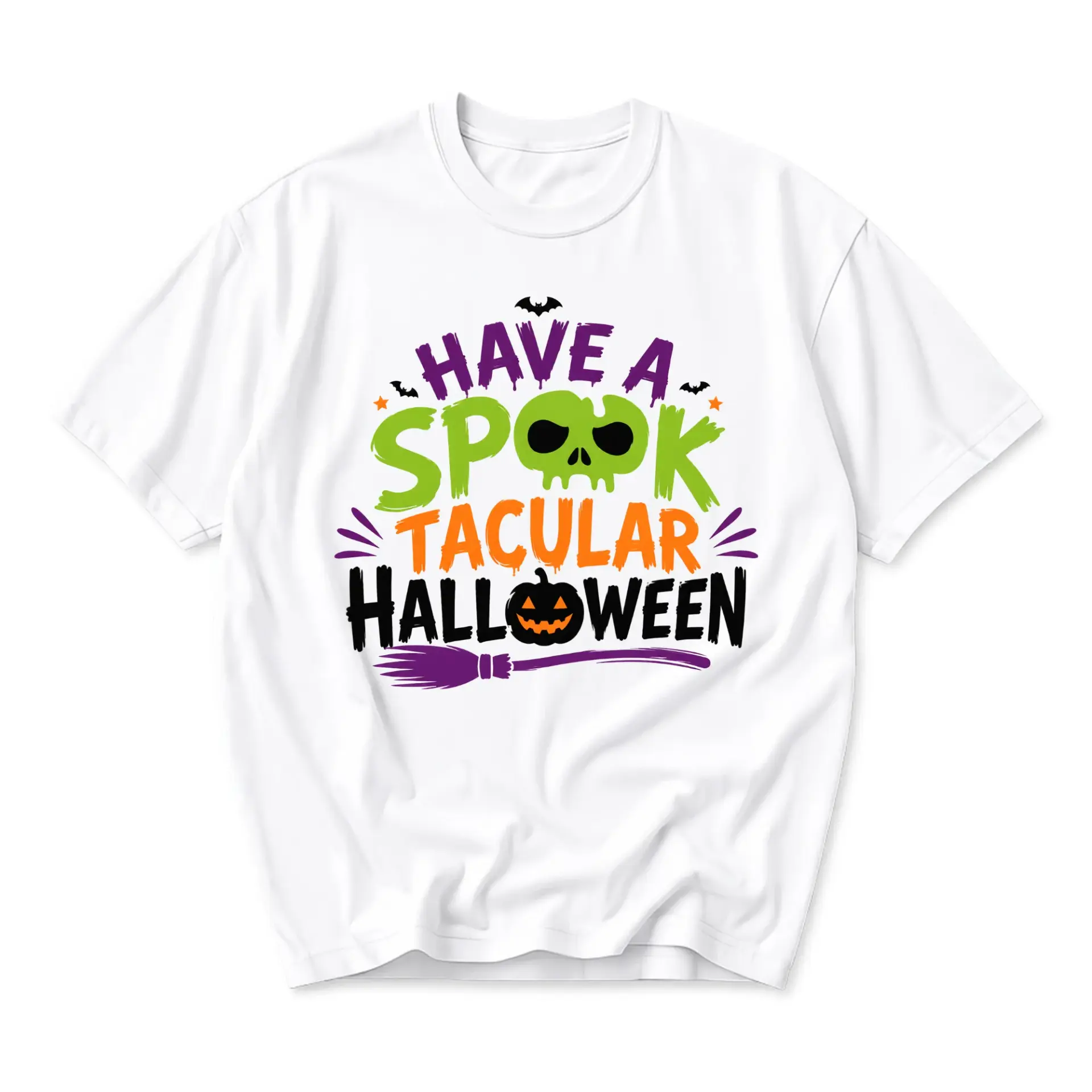 Funny Shirt Have a Spooktacular Halloween Graphic Tee Unisex Casual Crew Neck Holiday Costume Apparel for Everyday Wear