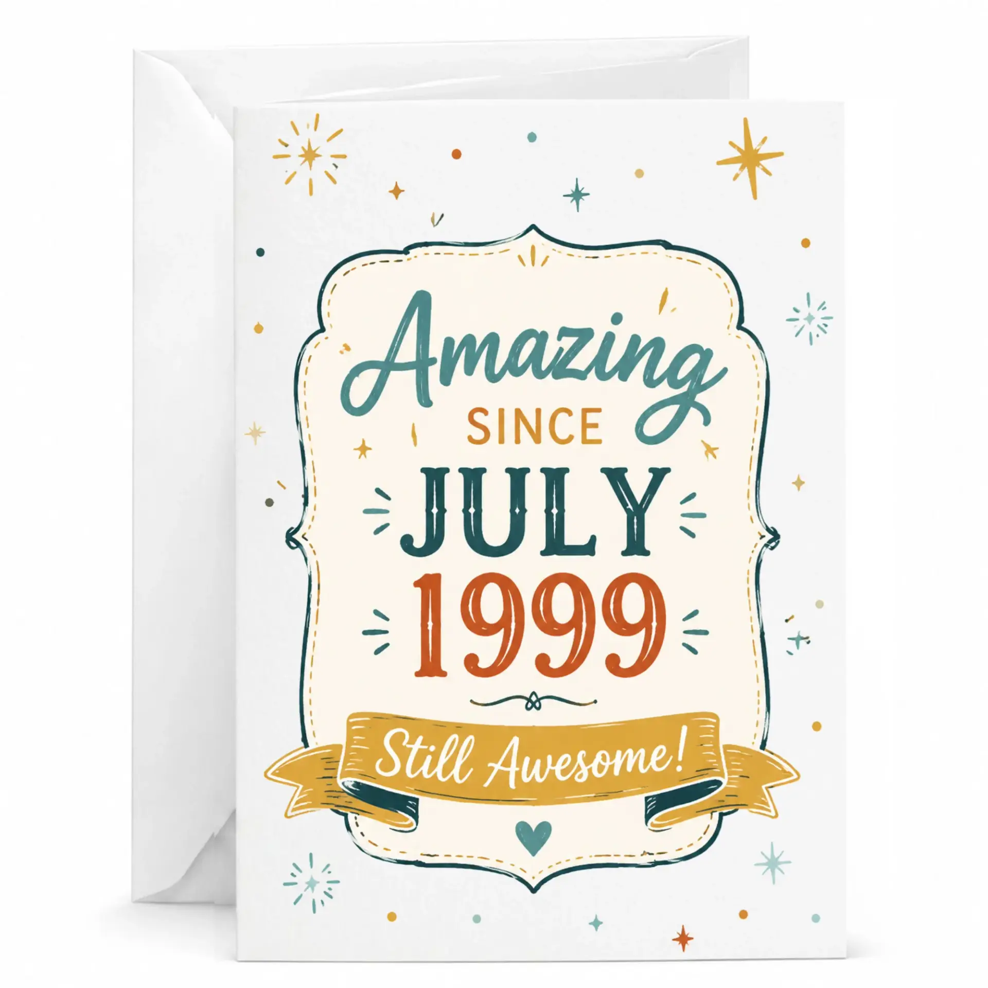 Birthday Card Amazing Since July 1999 Still Awesome Greeting Card for Milestone Birthdays Milestone Year Celebration
