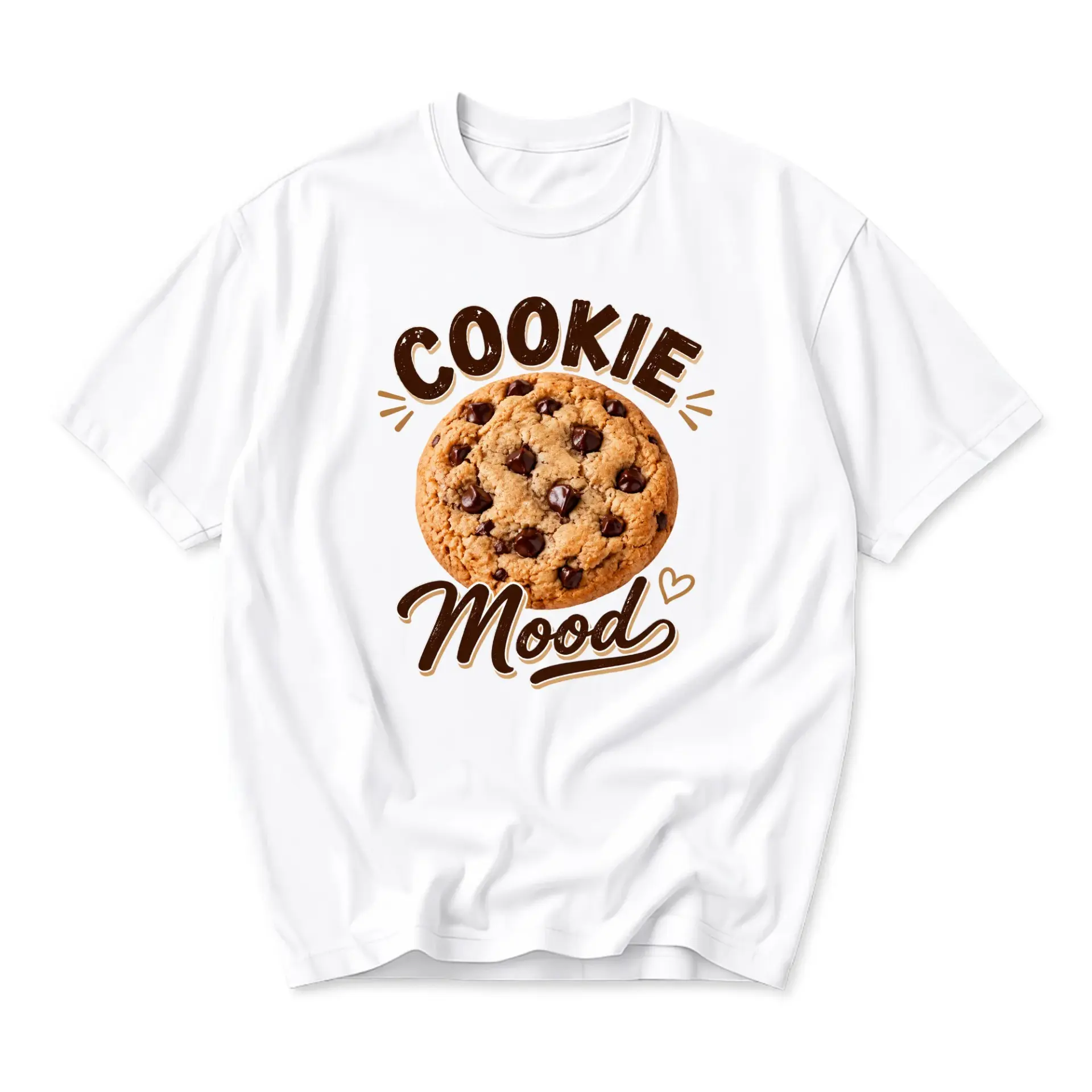 Funny Shirt Cookie Mood Graphic Tee Unisex Crew Neck Short Sleeve Casual Cotton Everyday Apparel for Food Lovers