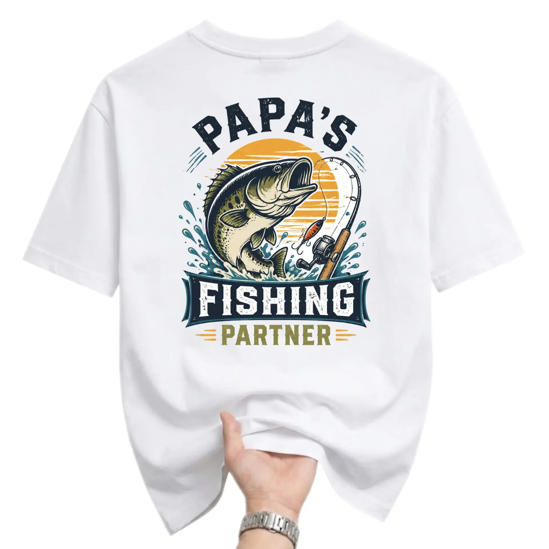 Funny Shirt Papa's Fishing Partner Graphic Tee Unisex Casual Apparel for