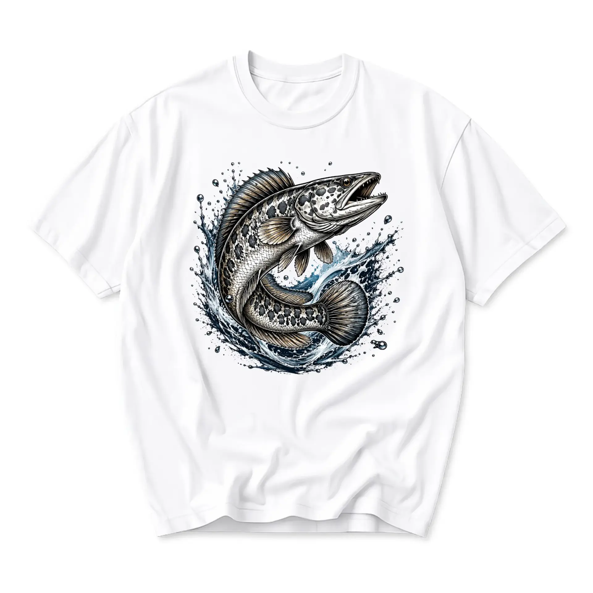 Graphic Tee Freshwater Fish Illustration Unisex Crew Neck Short Sleeve