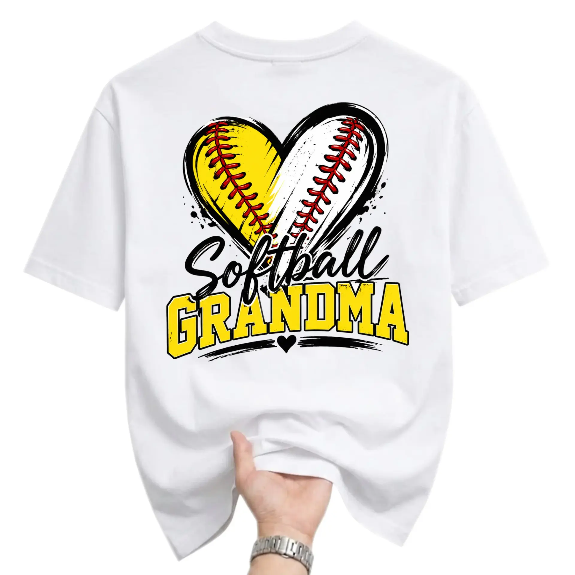 Funny Shirt Softball Grandma Graphic Tee Unisex Casual Crew Neck Top Gift for Sports Enthusiast White Cotton