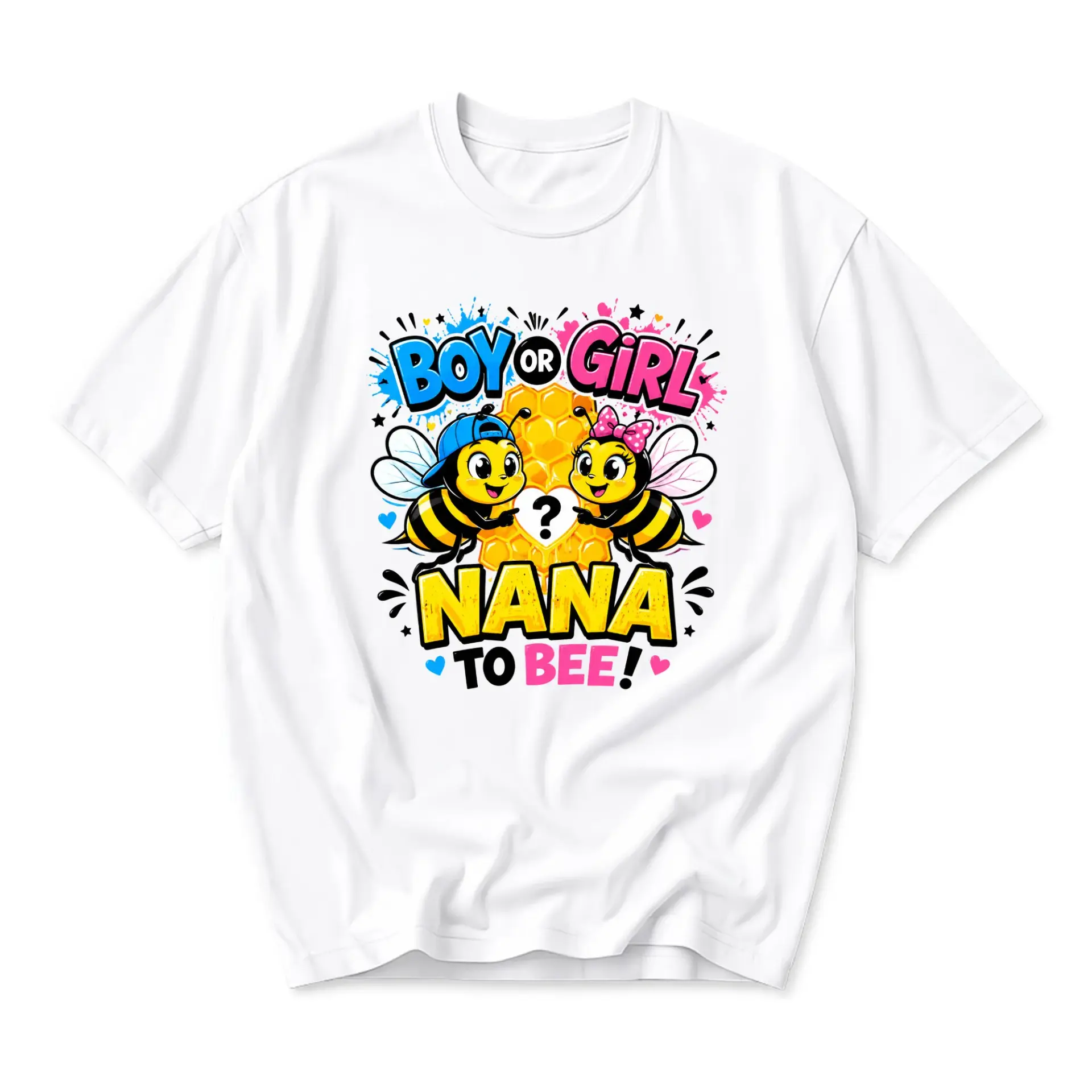Funny Shirt Nana Gender Reveal Graphic Tee Unisex Cotton Crew Neck Casual