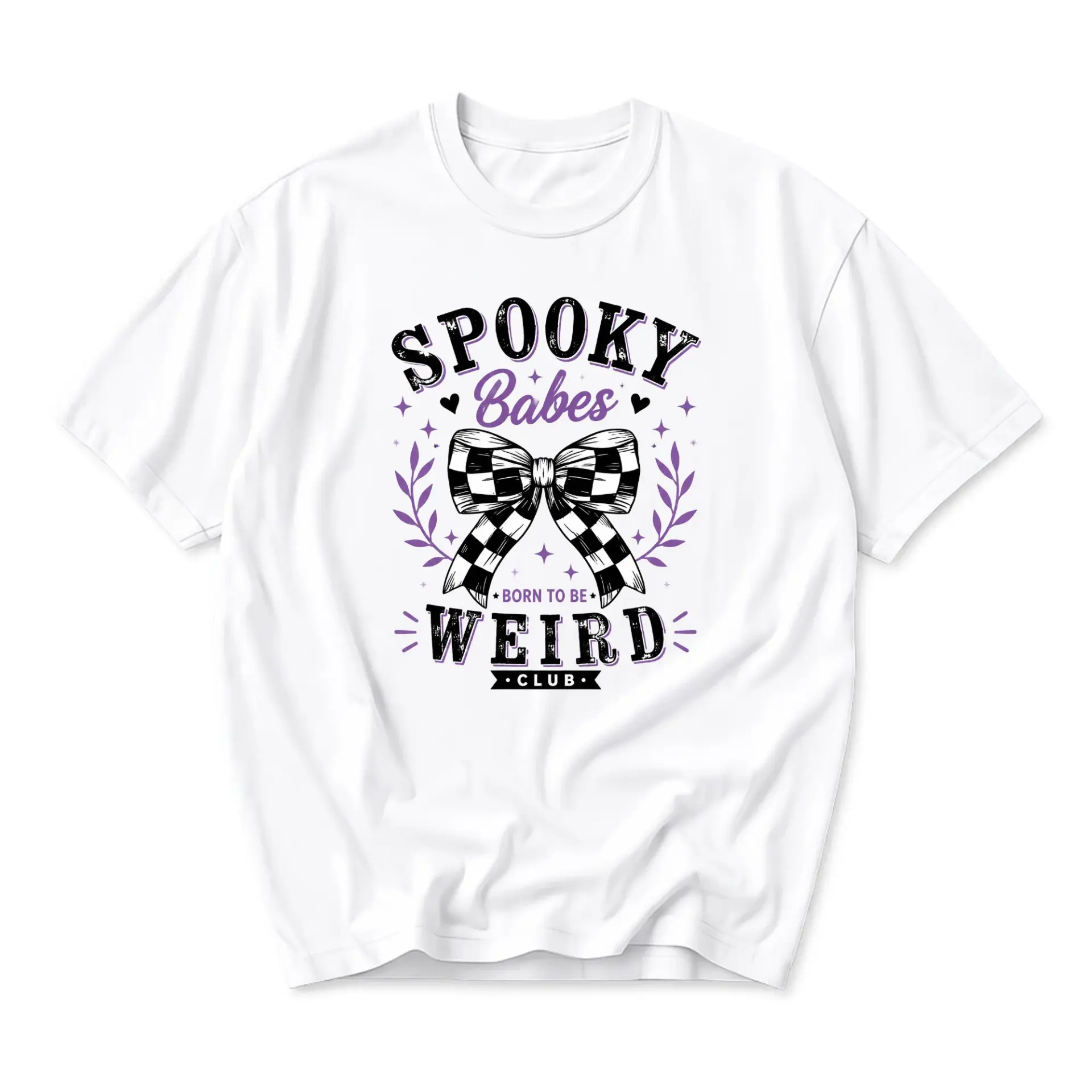 Graphic Tee Spooky Babes Born to Be Weird Club Shirt Unisex Cotton Crew Neck Short Sleeve Casual Fashion Apparel