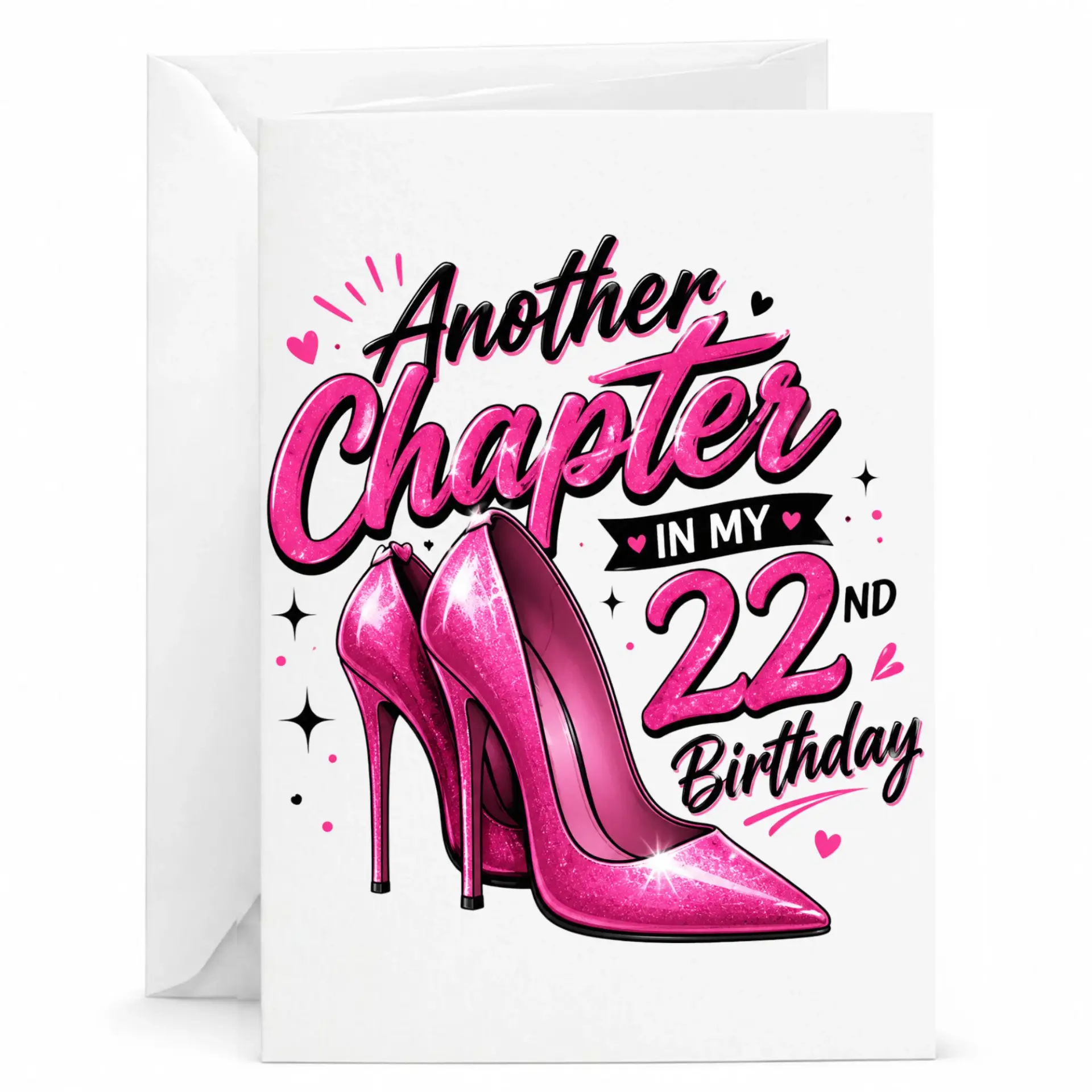 Birthday Card for 22nd Birthday, Another Chapter in My 22nd Birthday Greeting Card with Matching White Envelope