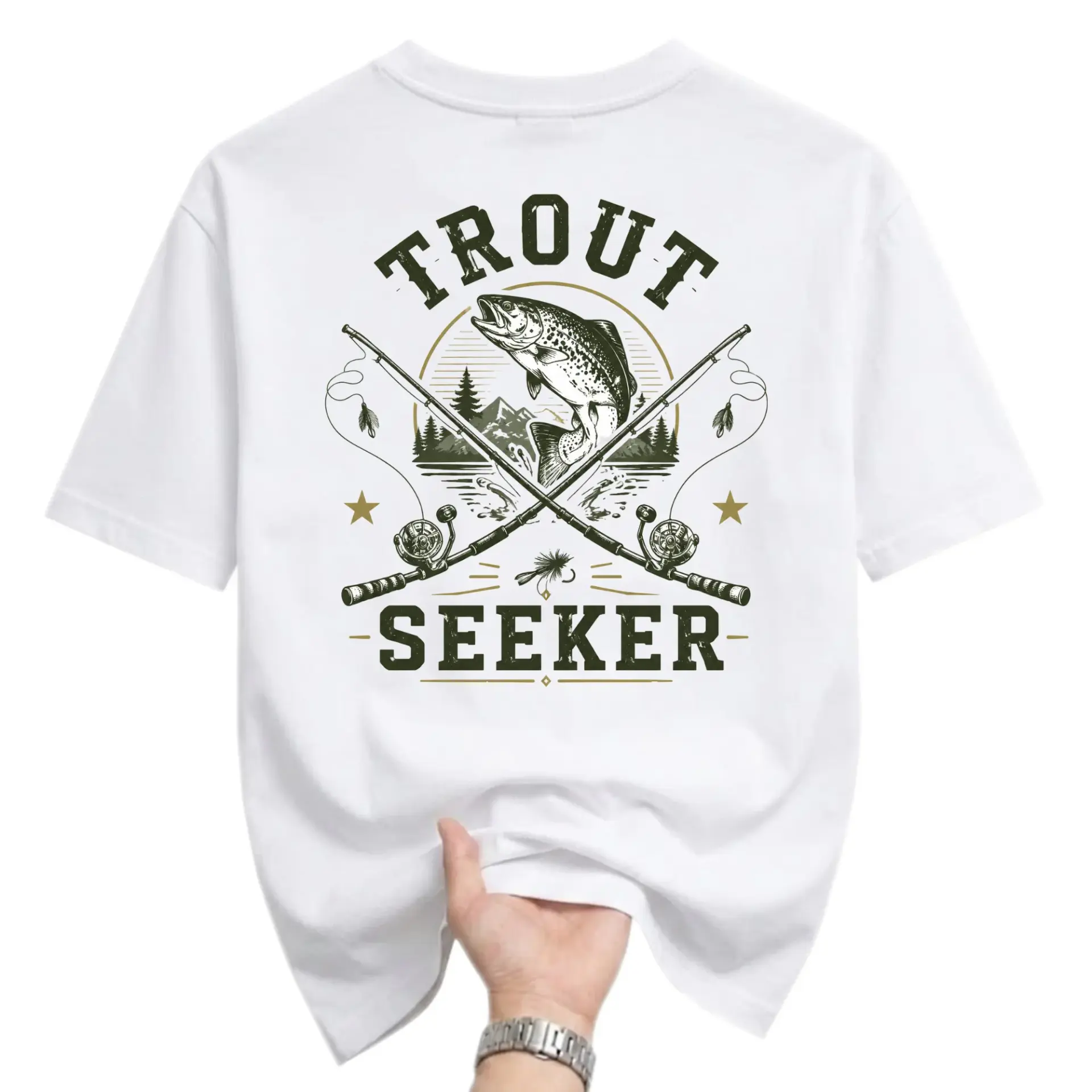 Graphic Tee Trout Seeker Fishing Apparel Unisex Casual Crew Neck T-Shirt