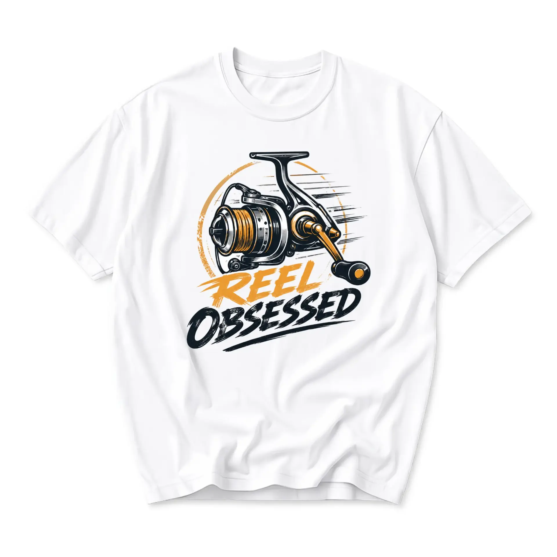 Funny Shirt Reel Obsessed Graphic Tee for Fishing Enthusiasts Outdoors Sport Casual Cotton Blend Unisex Crewneck Top