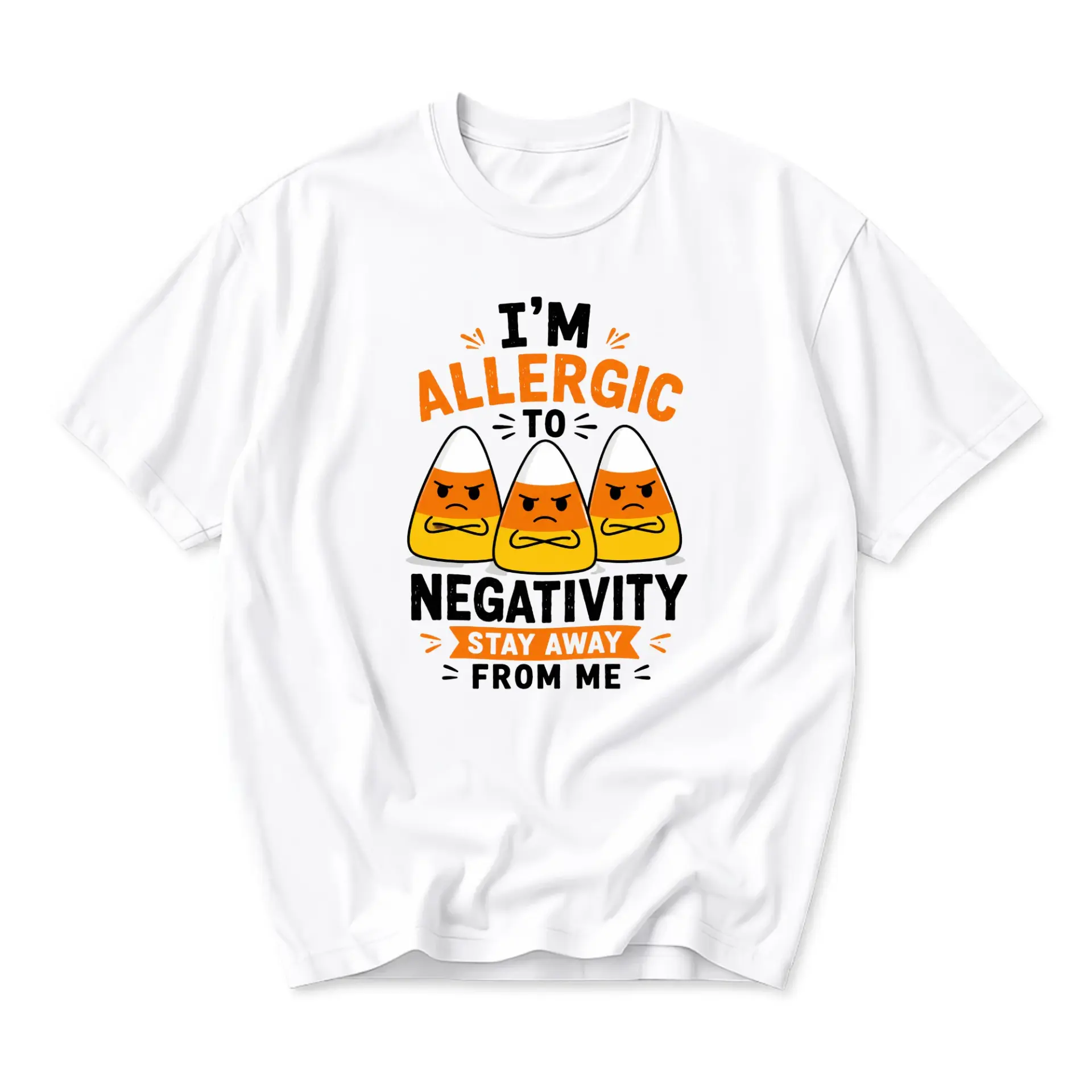 Funny Shirt I'm Allergic to Negativity Graphic Tee Unisex Casual Crew Neck Comfortable Cotton Blend Streetwear Top