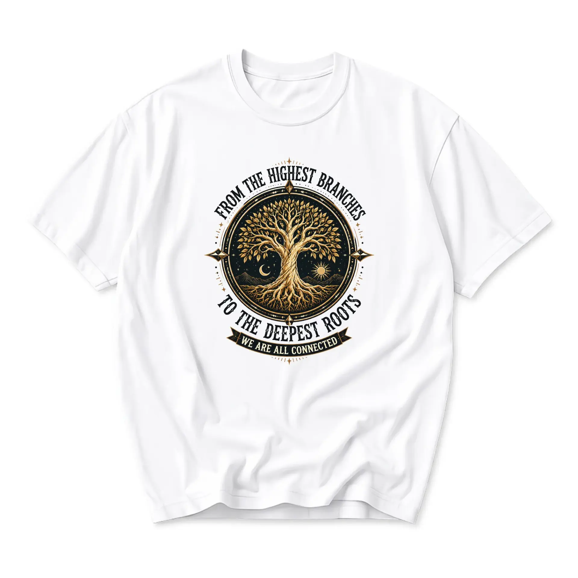 Graphic Tee Unisex Tree of Life Nature Inspired Short Sleeve Shirt from the Highest Branches to the Deepest Roots Apparel