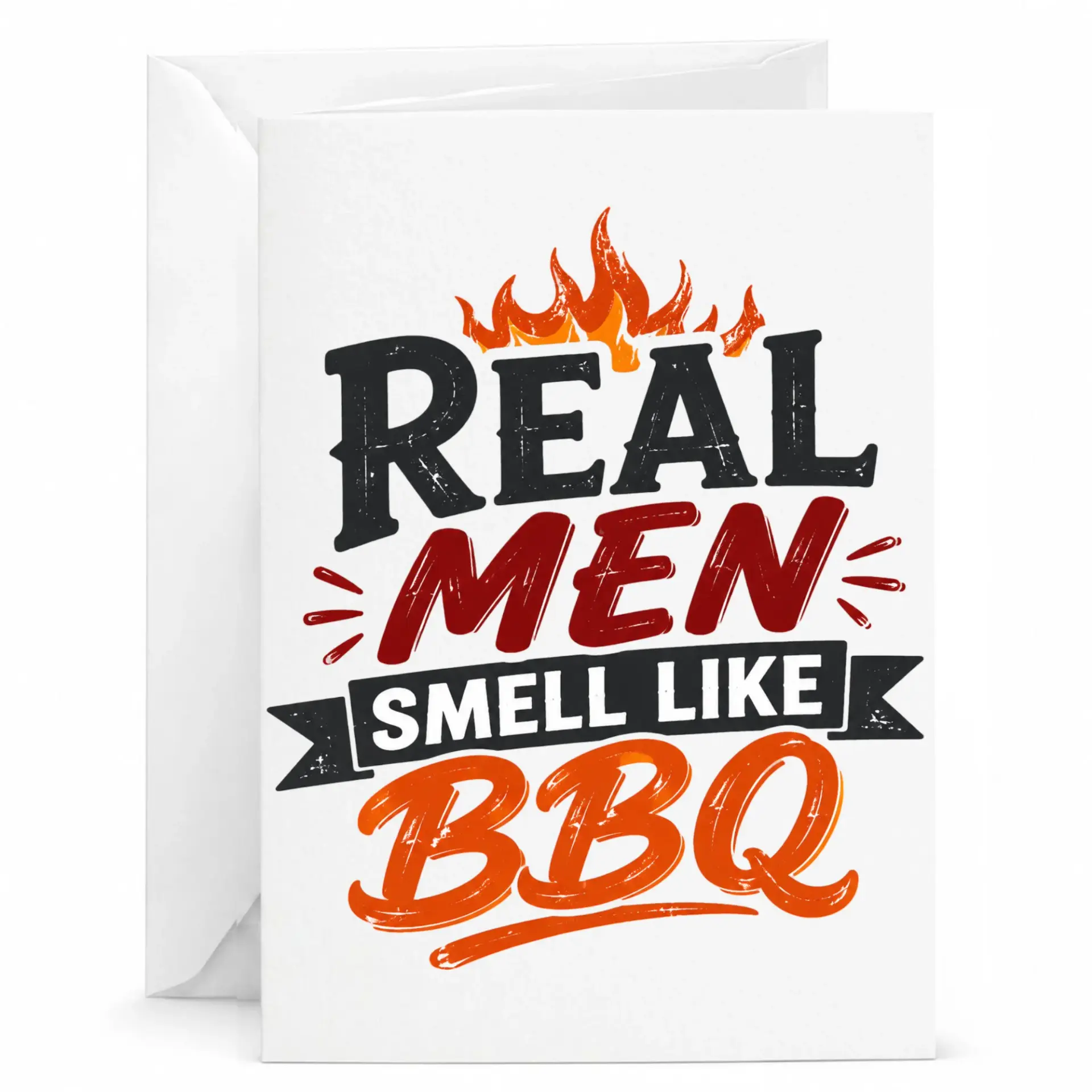 Funny Bbq Greeting Card for Grilling Enthusiasts, Humorous Barbecue Quote Stationery for Outdoor Cooking Lovers