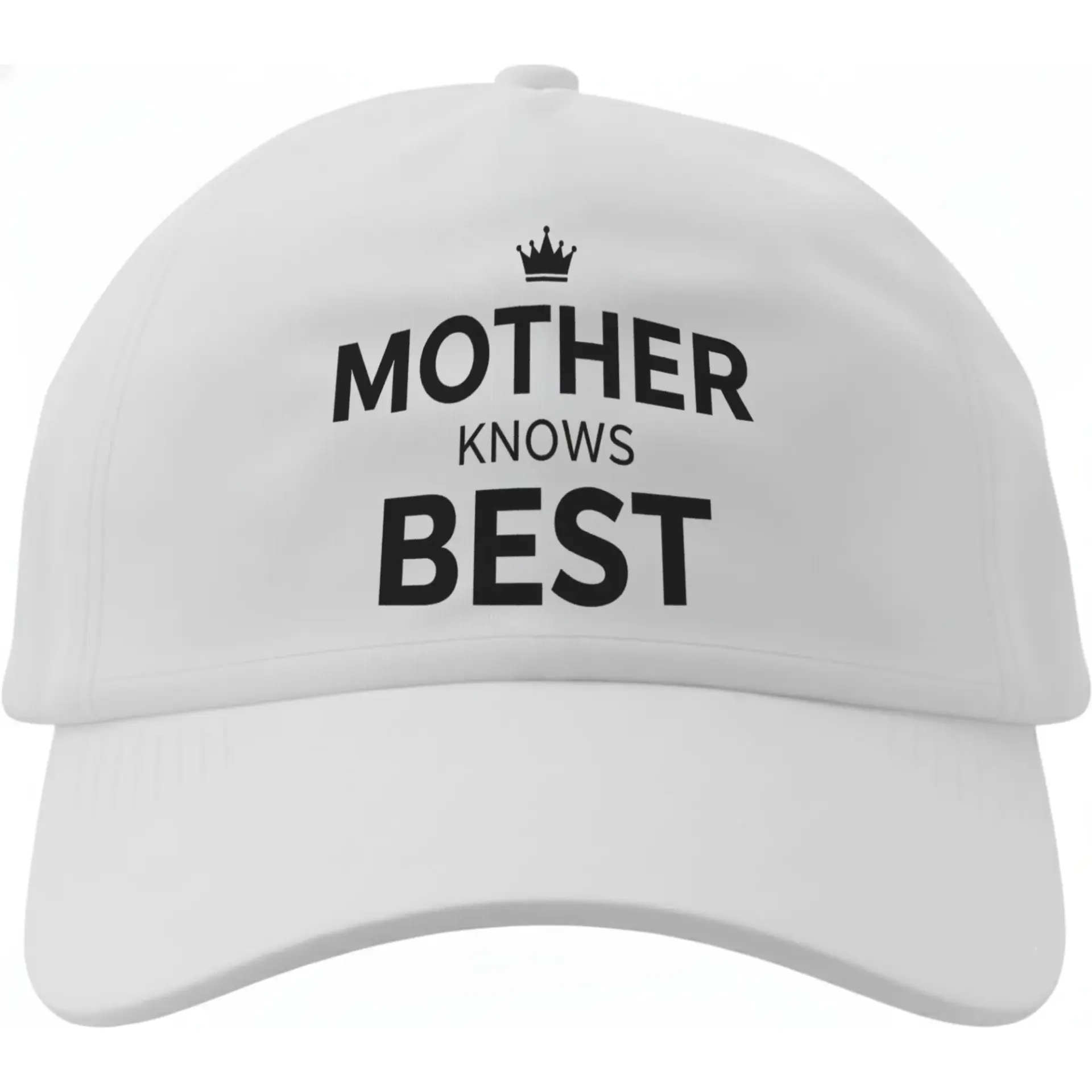 Dad Hat Baseball Cap Mother Knows Best Graphic Print Adjustable Cotton Low Profile Headwear for Daily Casual Wear White