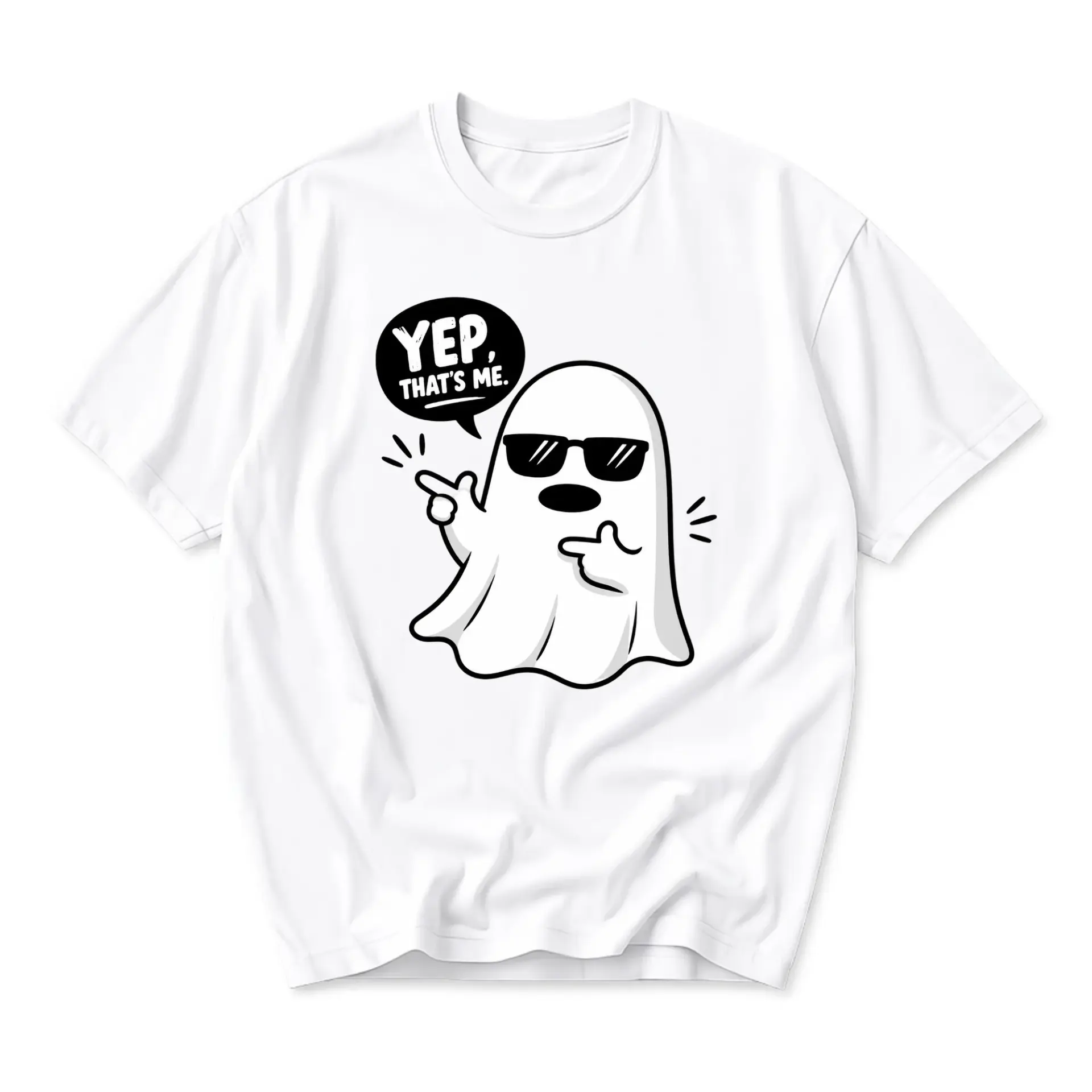 Funny Shirt Yep That Is Me Ghost Graphic Tee Casual Unisex Crew Neck Cotton Blend Soft Breathable Everyday Outfit