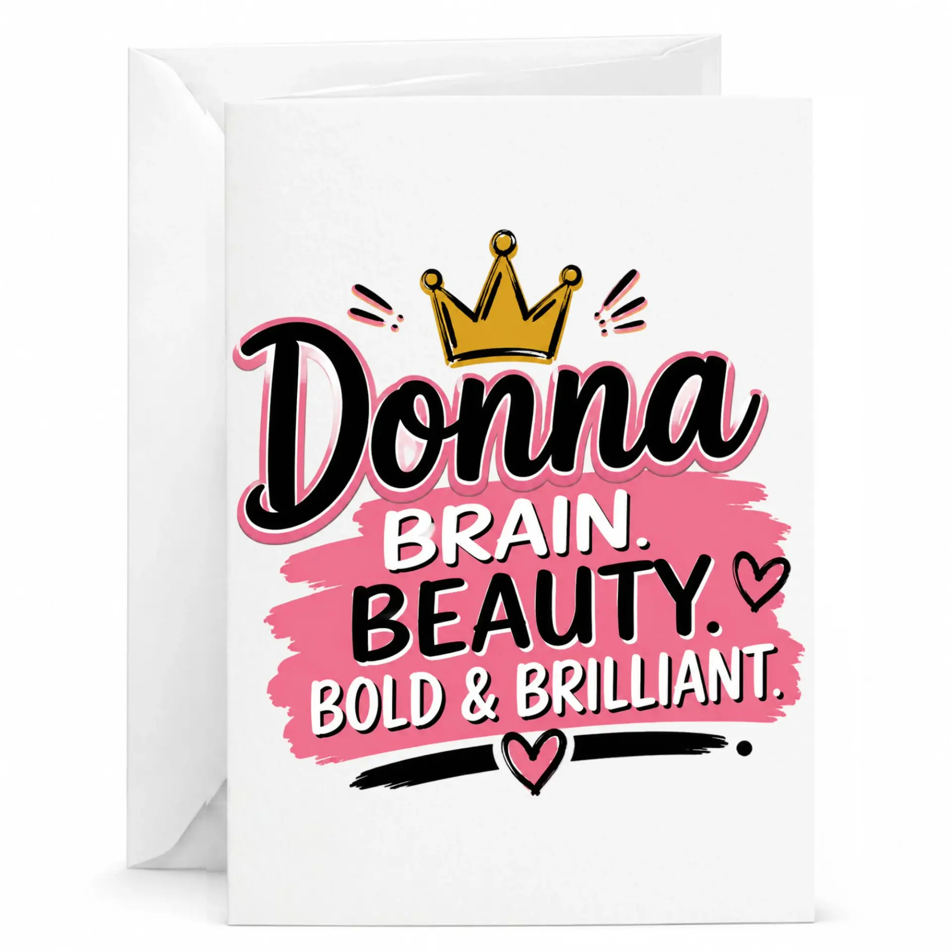Greeting Card for Donna Featuring Crown Illustration and Empowering Message for Birthday Anniversary or Special Occasion