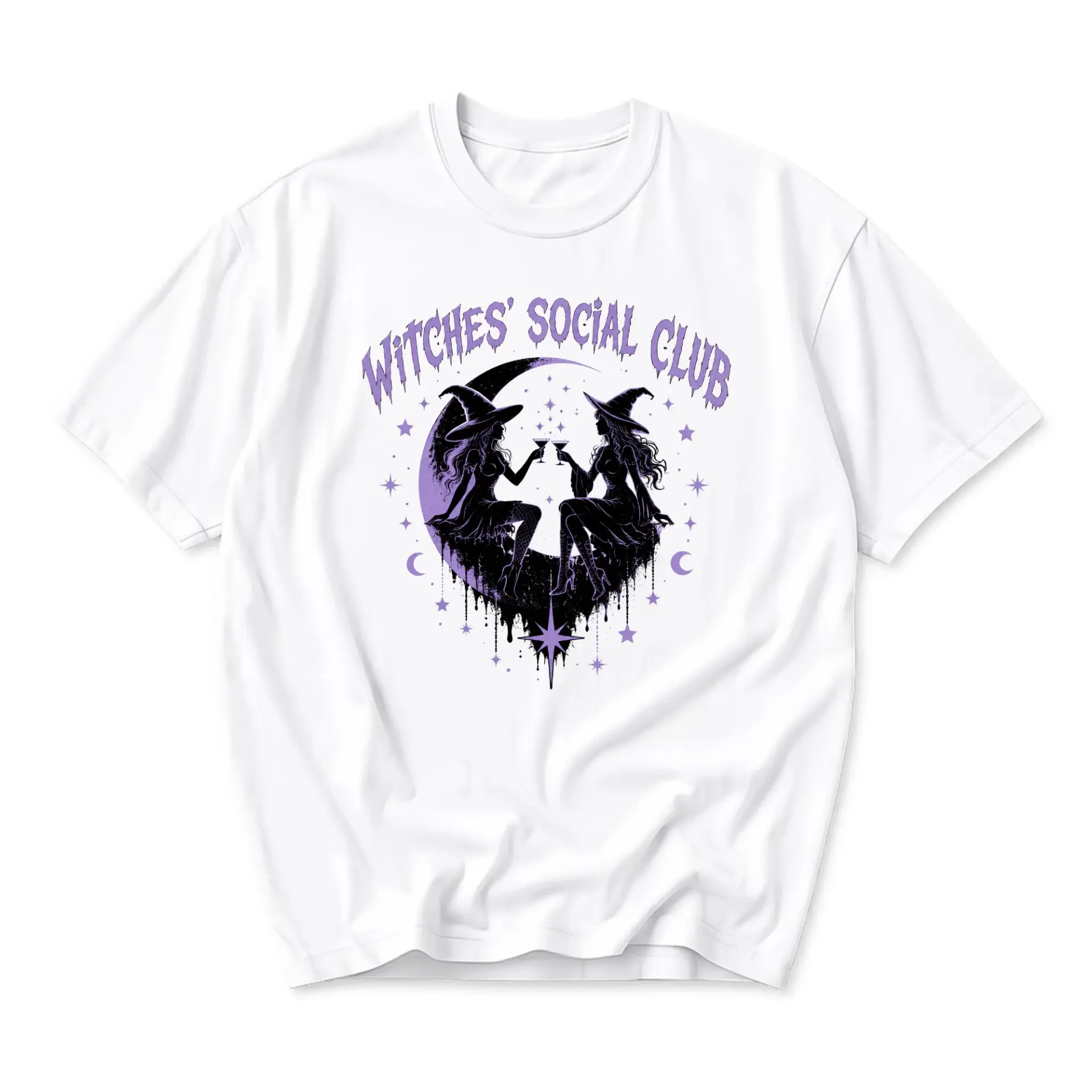 Graphic Tee Witches Social Club Print Unisex Cotton Crew Neck Short Sleeve Casual Everyday Comfort Shirt Top