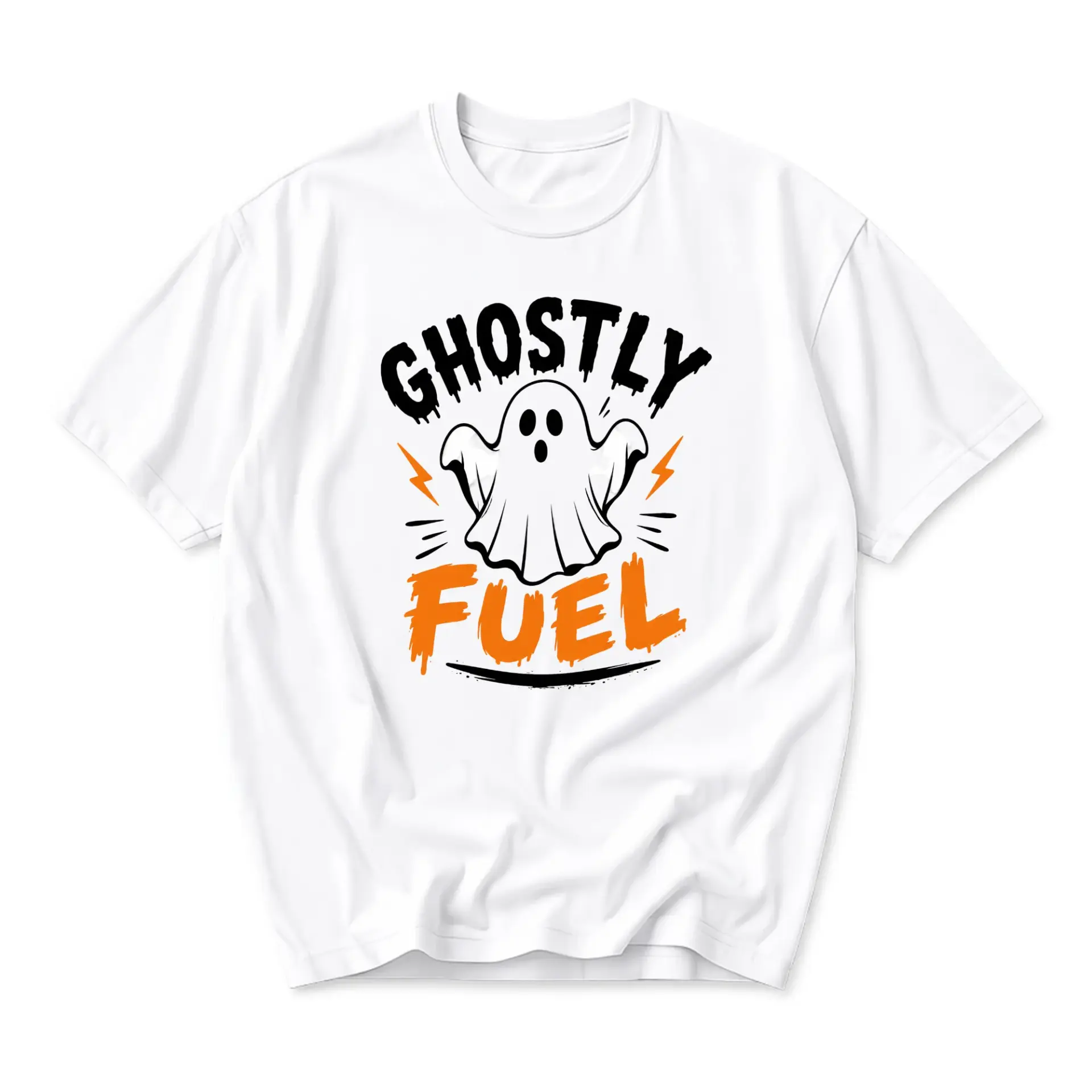 Funny Shirt Ghostly Fuel Graphic Tee Casual Unisex Crew Neck T-Shirt for Everyday Wear and Seasonal Style Expressions