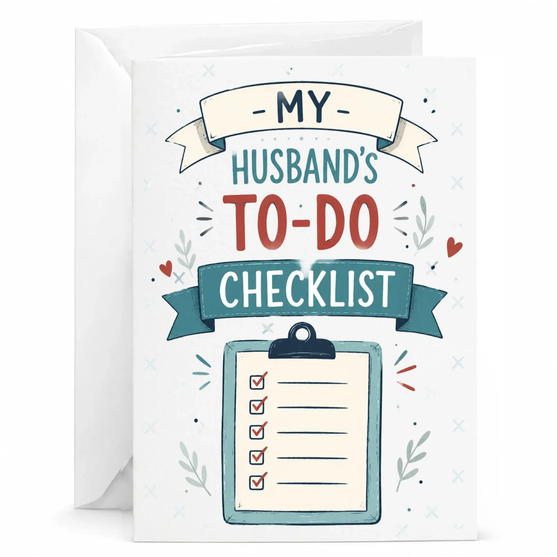 Funny Husband Birthday Card My Husband's To-Do Checklist Greeting for Anniversary or Just Because Gift
