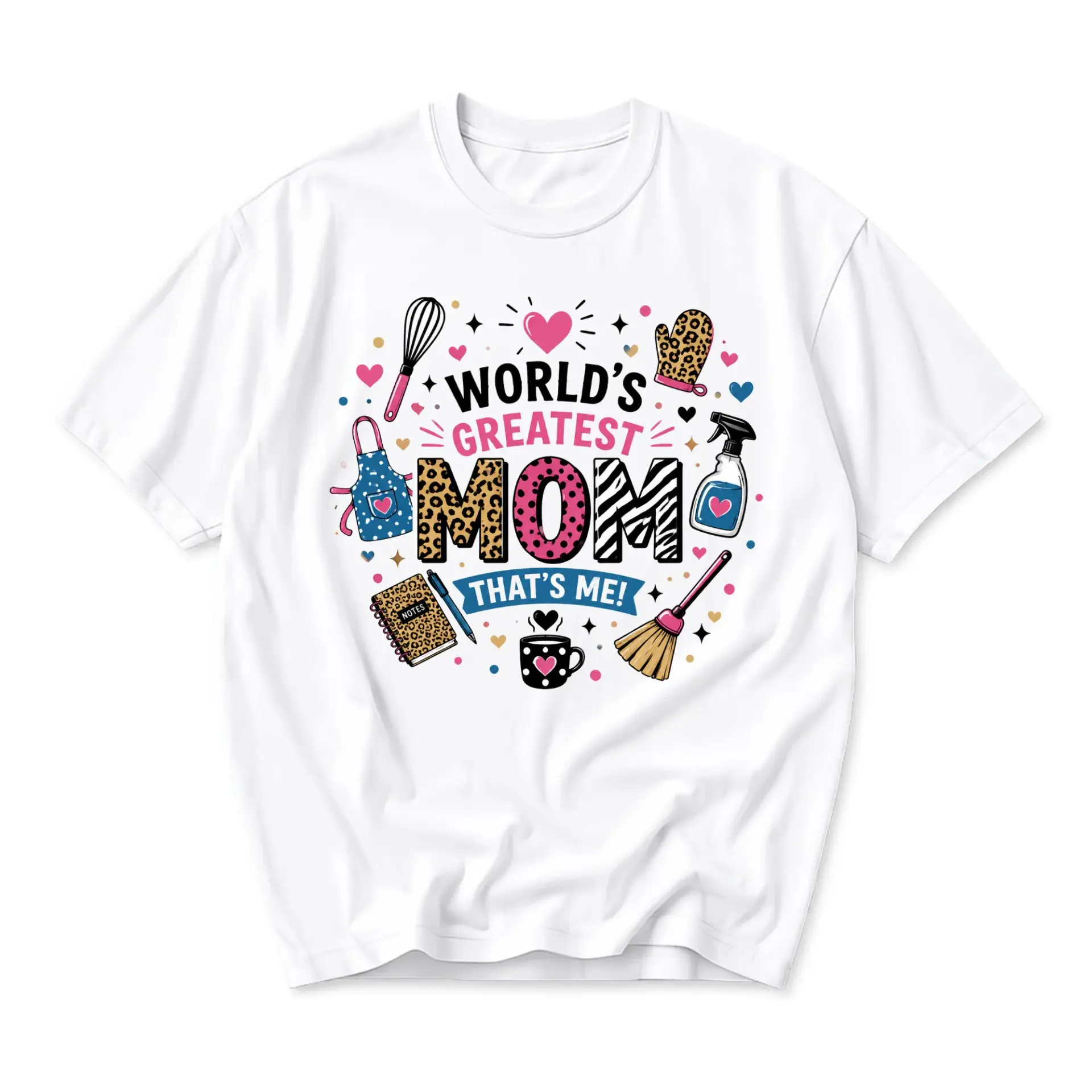 Funny Shirt World's Greatest Mom That's Me Graphic Tee Casual Everyday Unisex Crew Neck Short Sleeve Cotton Top
