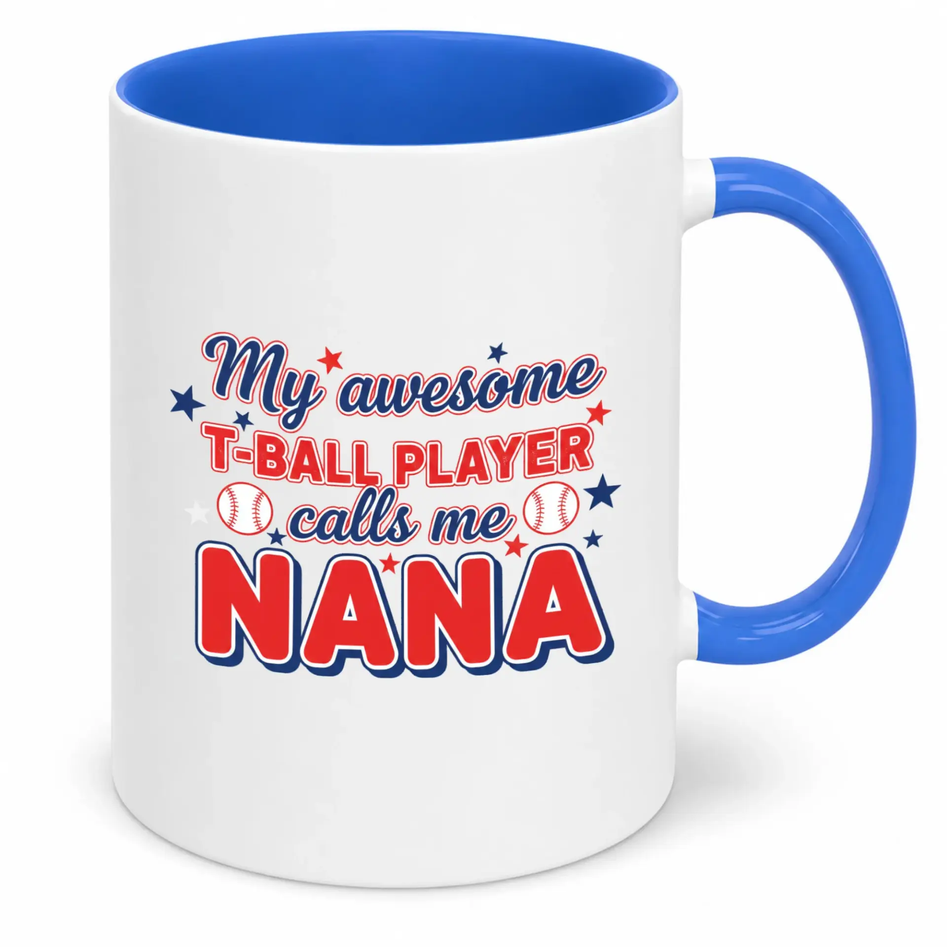 Coffee Mug for Nana from Grandchild T-Ball Player Funny Baseball Sports Themed Ceramic Cup Grandmas Season Gift Idea