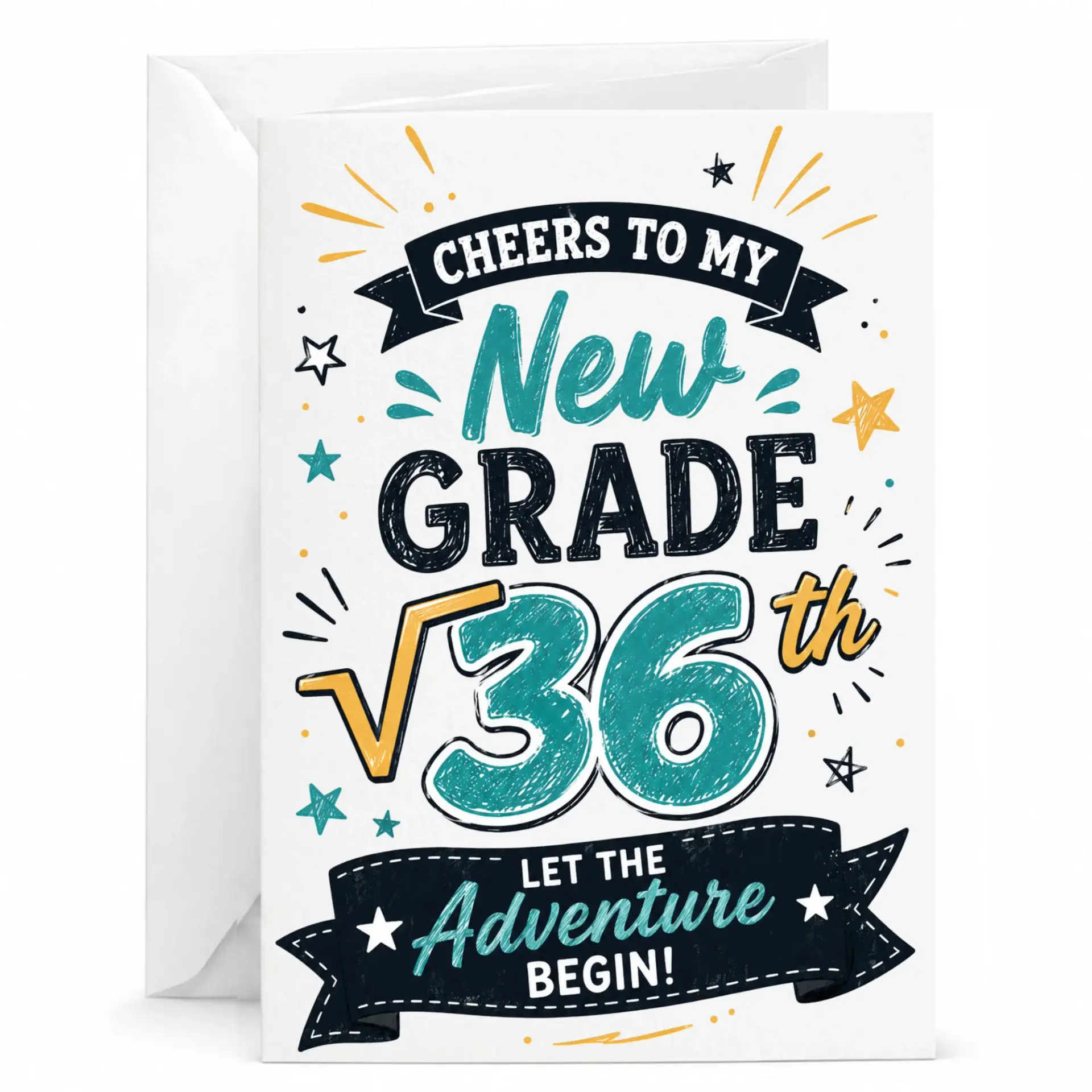 Congratulations Greeting Card Funny Math Pun New 36th Birthday Anniversary Stationery