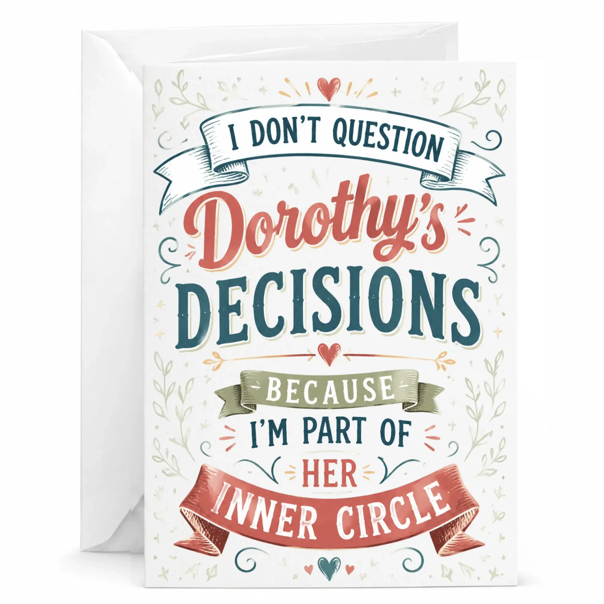 Funny Greeting Card Featuring Humorous Inner Circle Design and Decorative Typography for Best Friend or Loved One