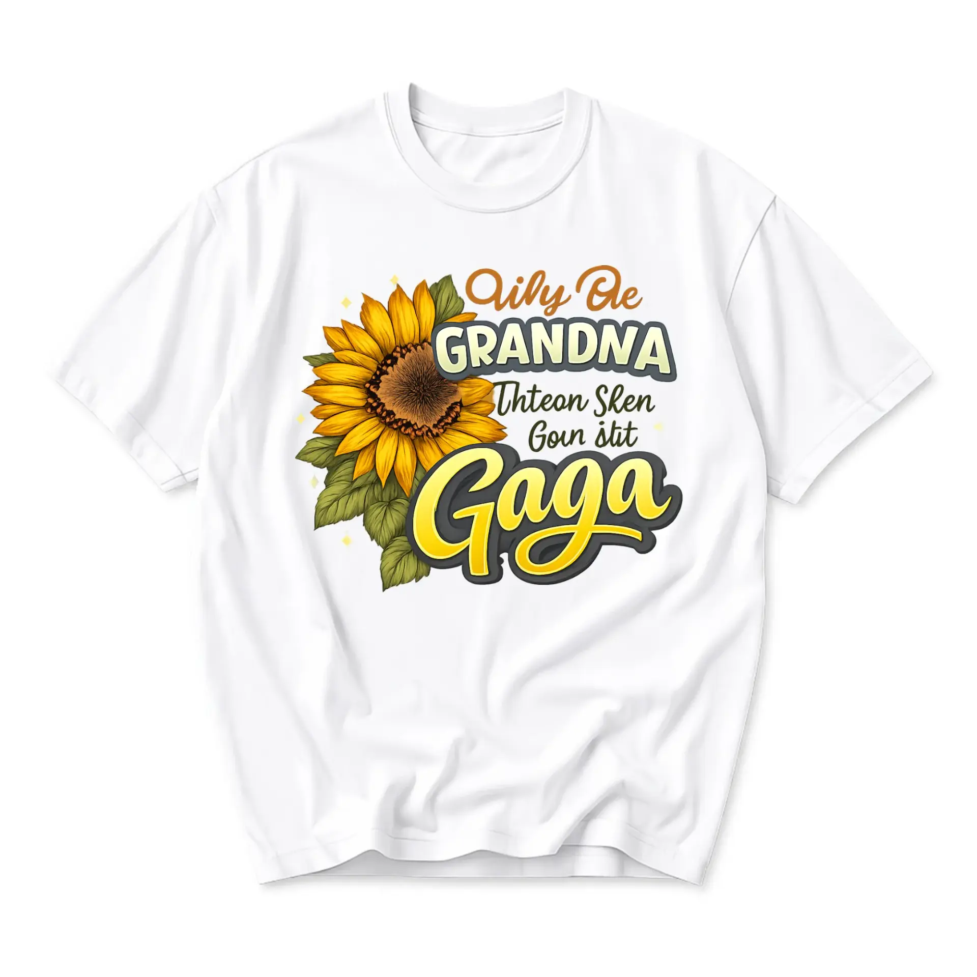 Funny Shirt Grandma Sunflower Graphic Print Unisex Crew Neck Casual