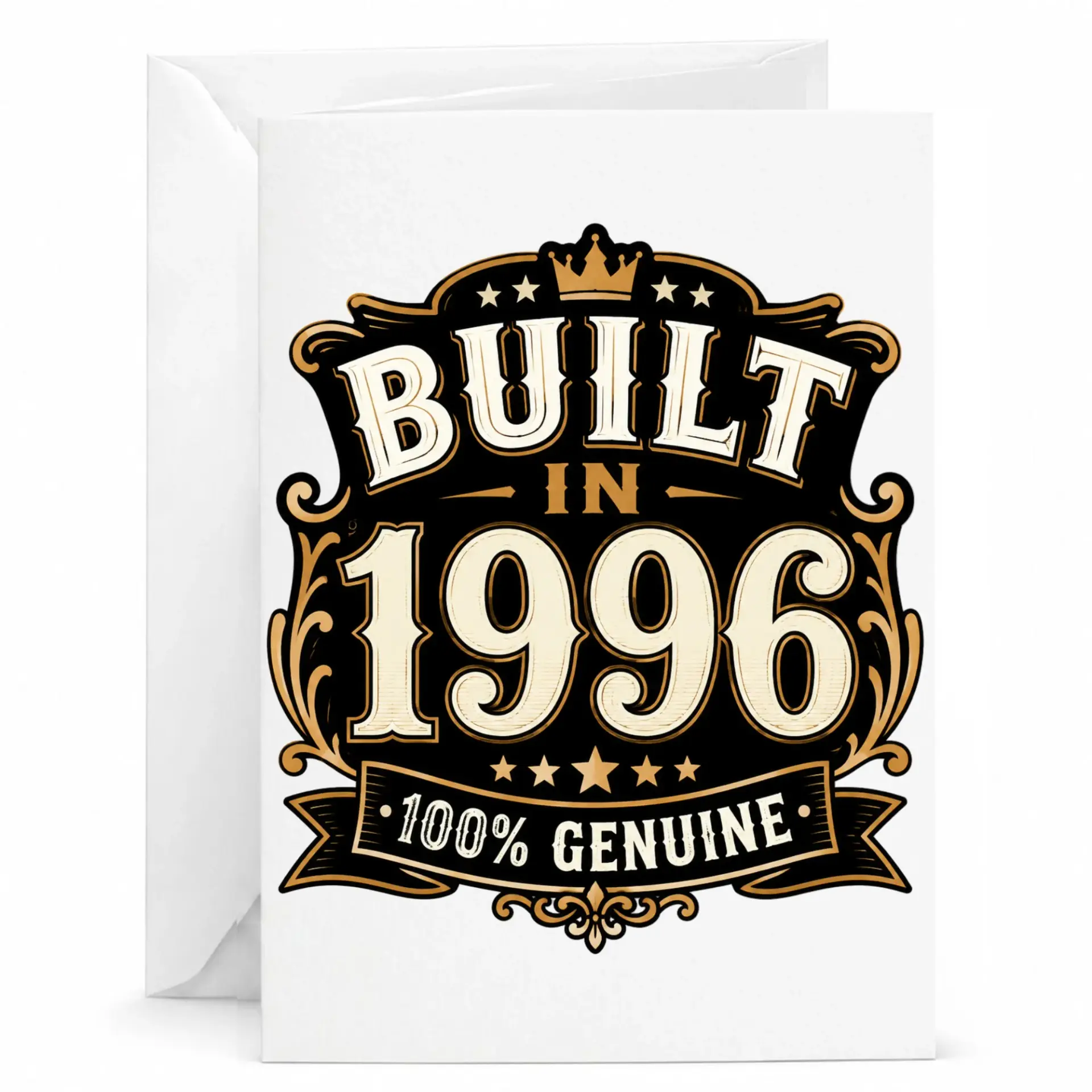Greeting Card for 1996 Birthday Milestone Built in 1996 100 Percent Genuine Vintage Style Anniversary Congratulations