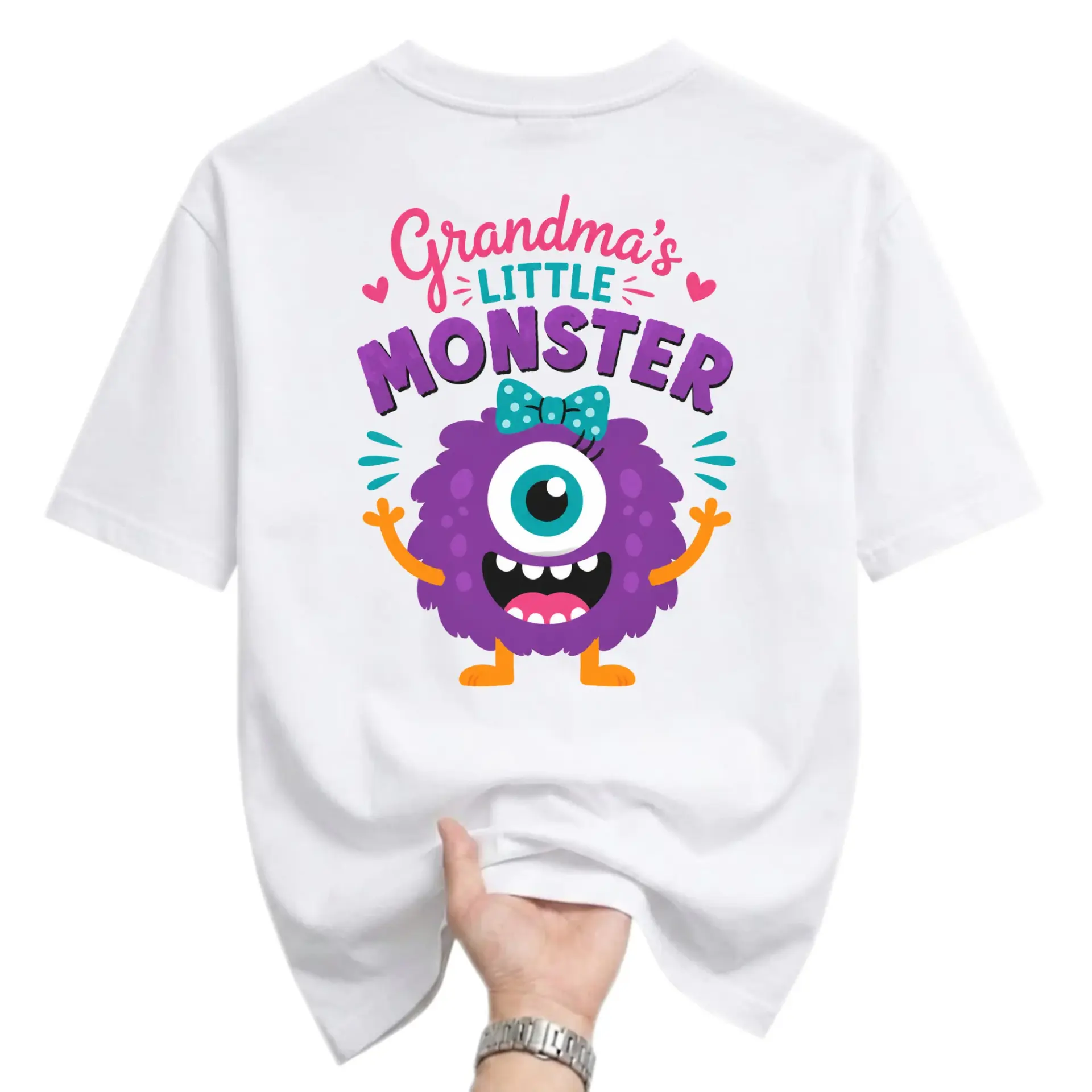 Funny Shirt Grandma’s Little Monster Graphic Tee Unisex Crew Neck Comfortable Casual Cotton Blend Apparel