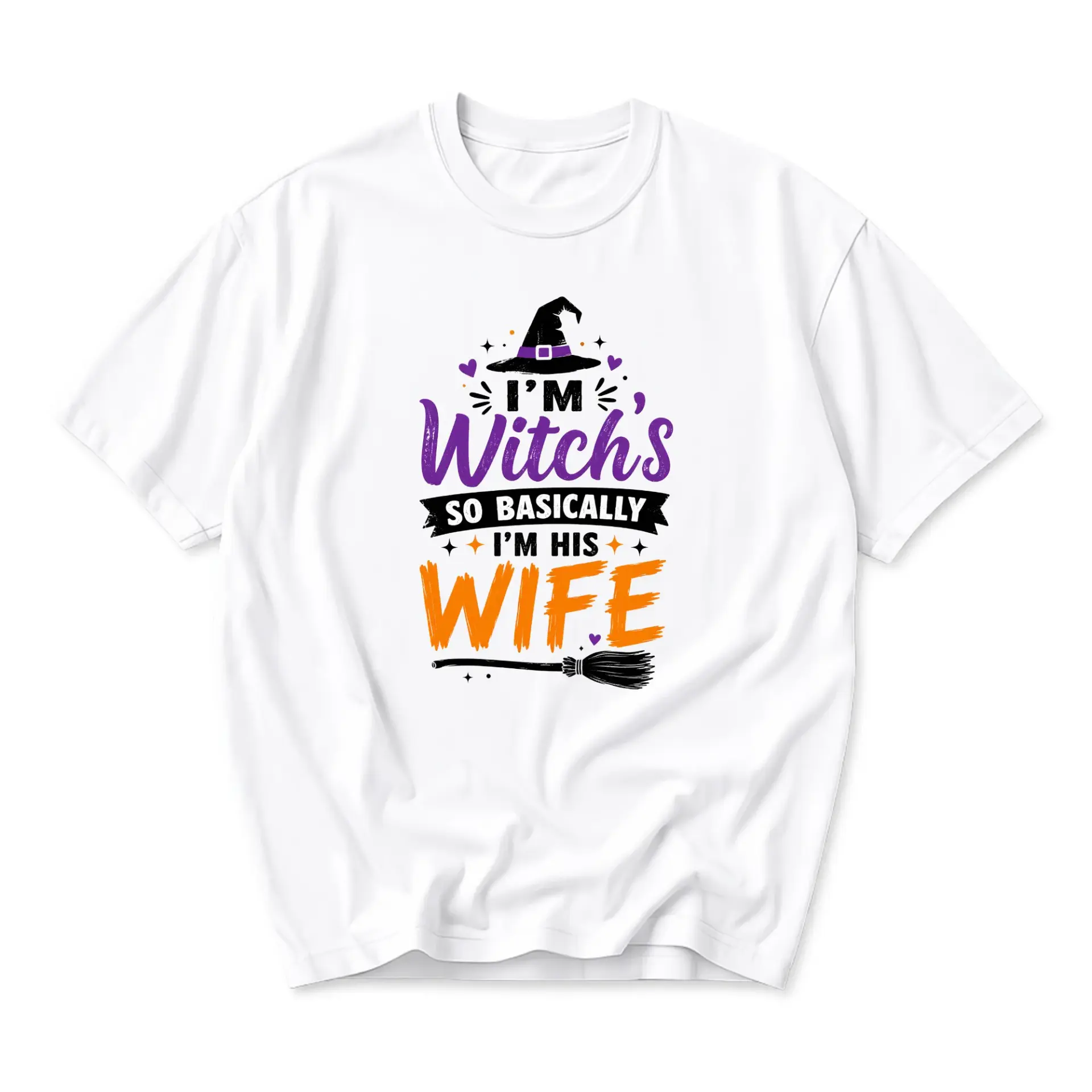 Funny Shirt Witch Graphic Printed T-Shirt Casual Unisex Crew Neck Tee for Everyday Wear and Holiday Occasions