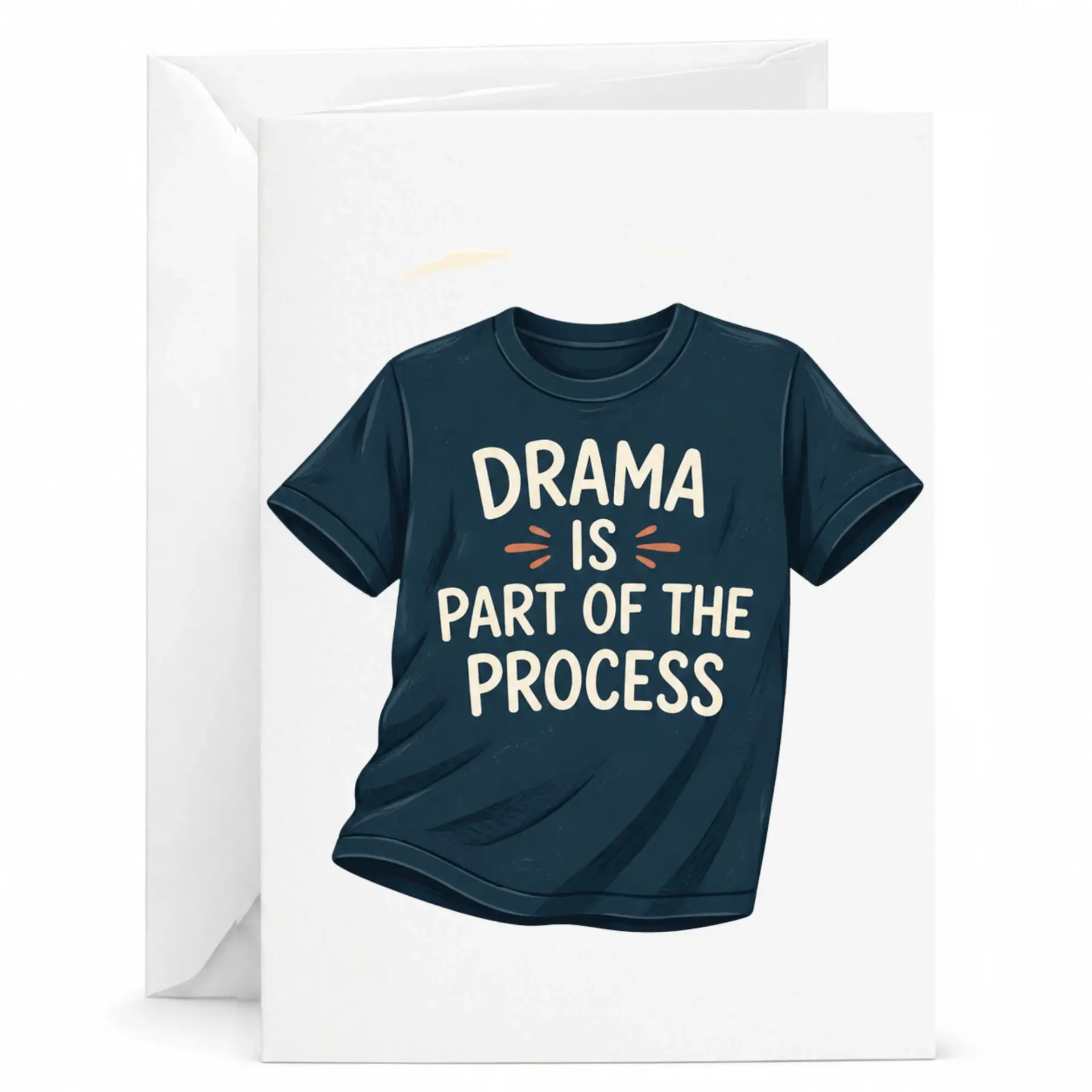 Funny Greeting Card Drama Is Part of the Process Design Professional Stationery for Friends and Loved Ones