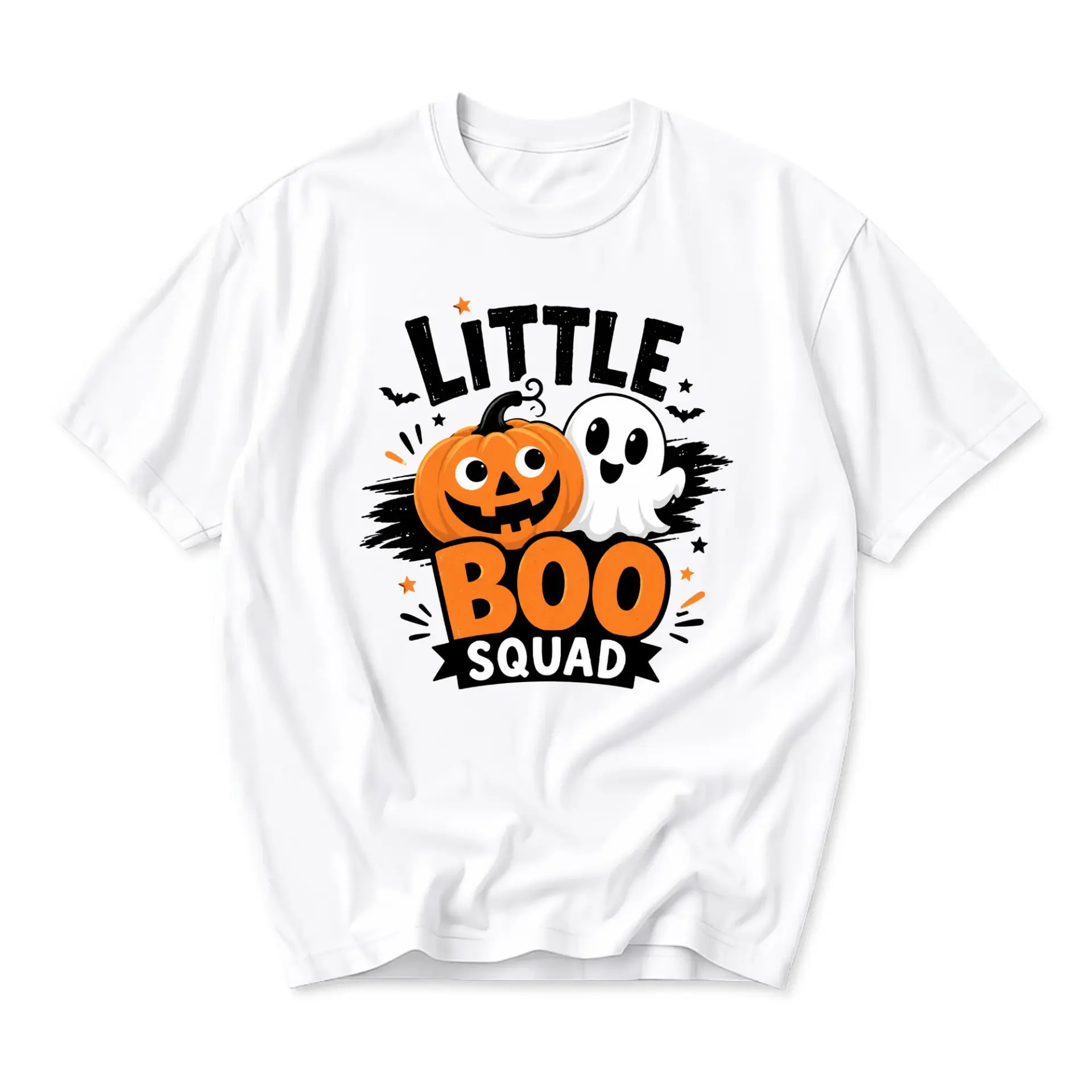 Funny Shirt Little Boo Squad Halloween Graphic Tee Unisex Crew Neck Short Sleeve Casual Cotton Blend Top Everyday
