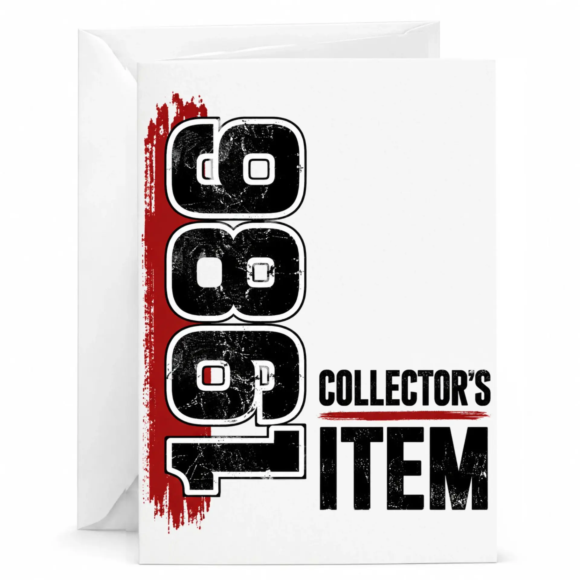 Birthday Greeting Card Featuring 1989 Collector's Item Design Distressed Typography Printed Stationery for Milestone Birthdays