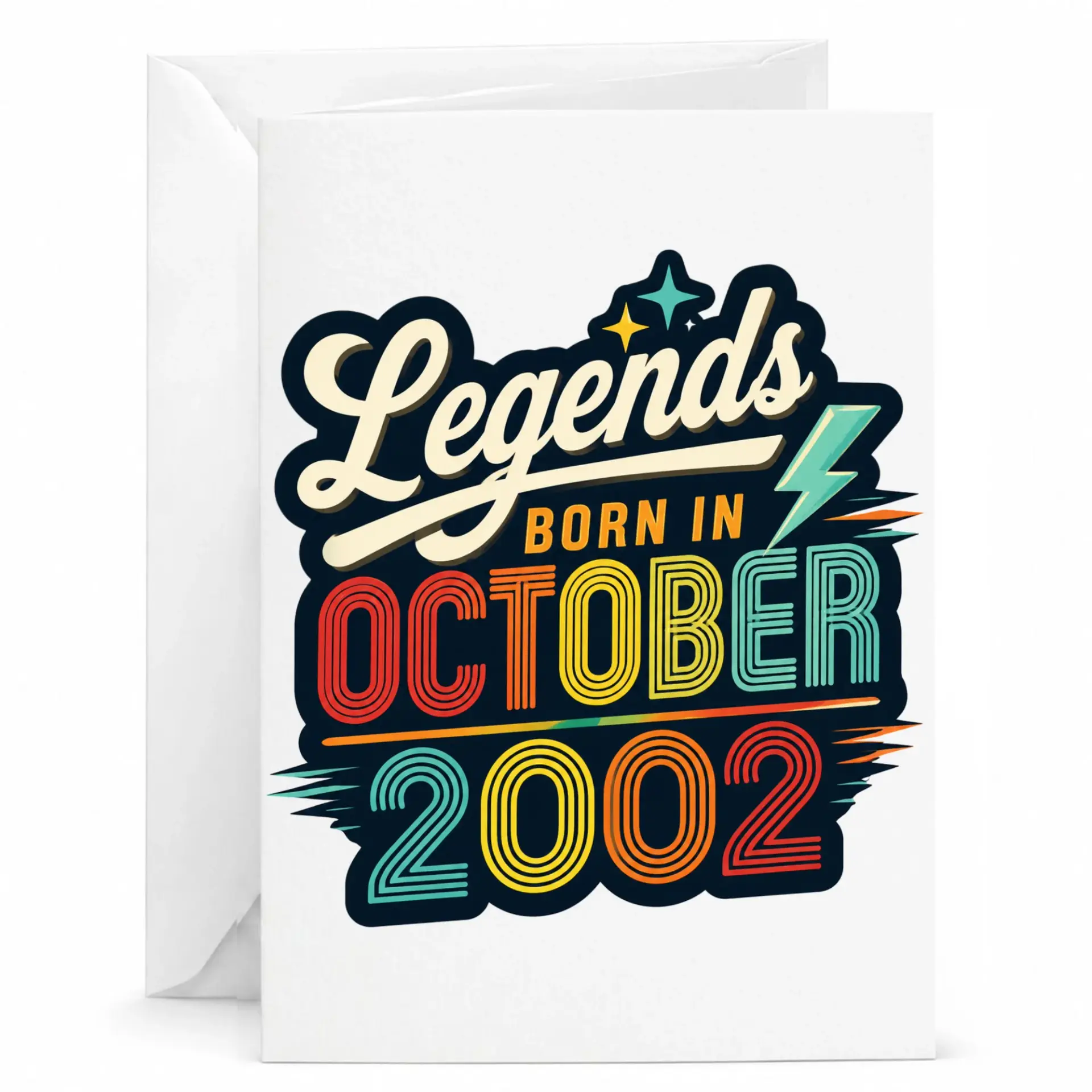 Birthday Card Legends Born in October 2002 Retro Vintage Style Greeting Card for Birthday Celebrations and Milestone Events
