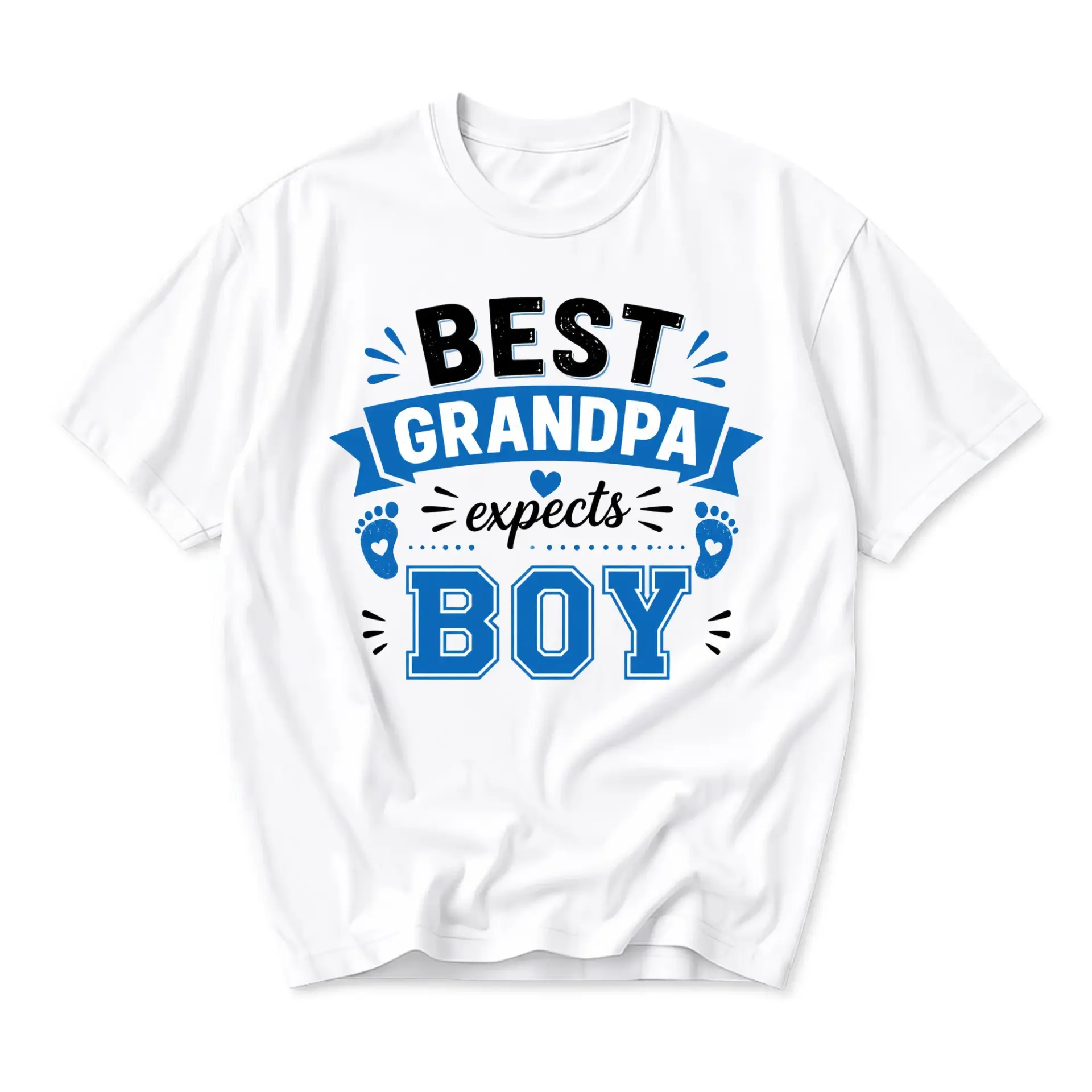 Graphic Tee Best Grandpa Expects Boy Gender Reveal Announcement Unisex Cotton Casual Short Sleeve Crew Neck Shirt