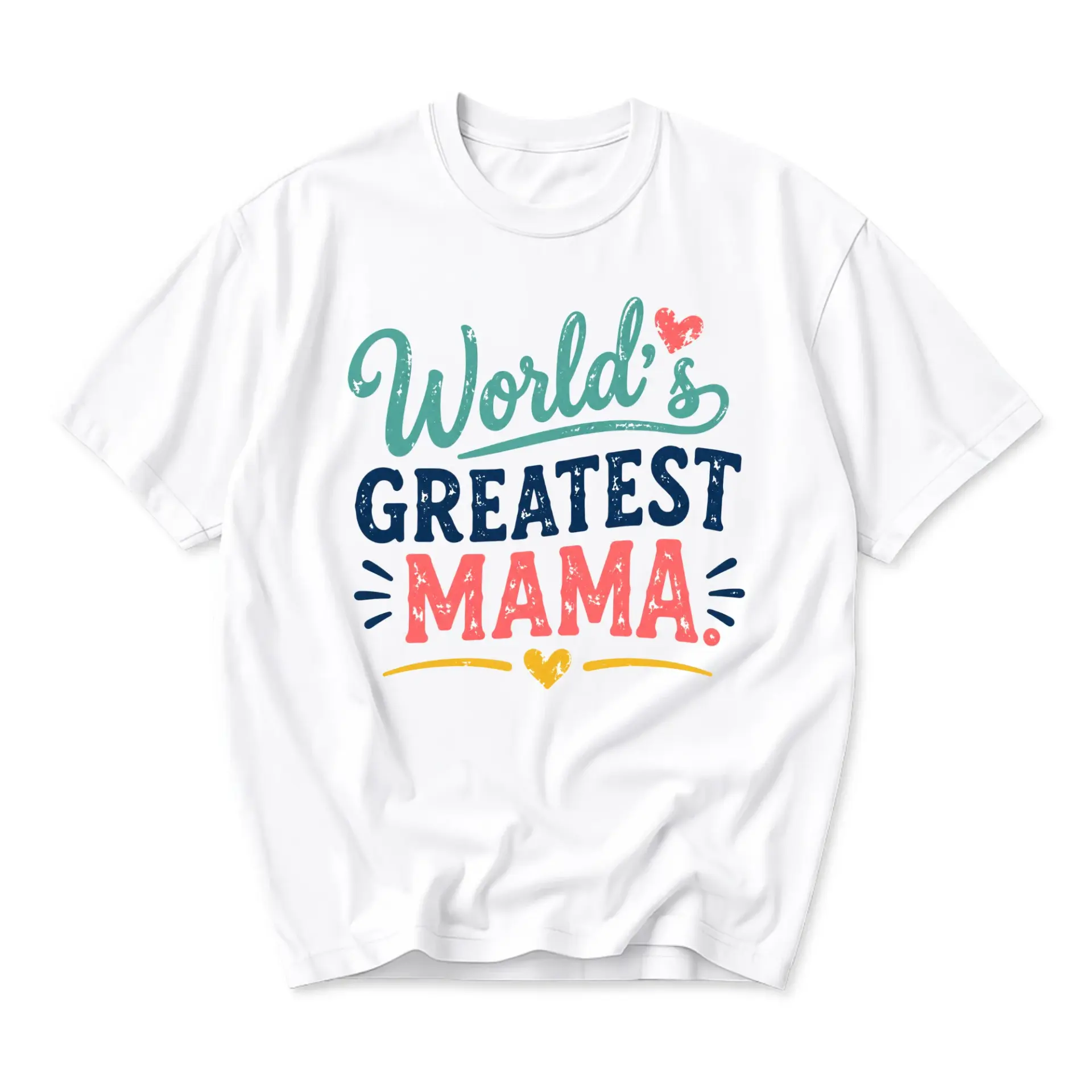 Graphic Tee World's Greatest Mama Shirt Unisex Cotton Crew Neck Casual Top