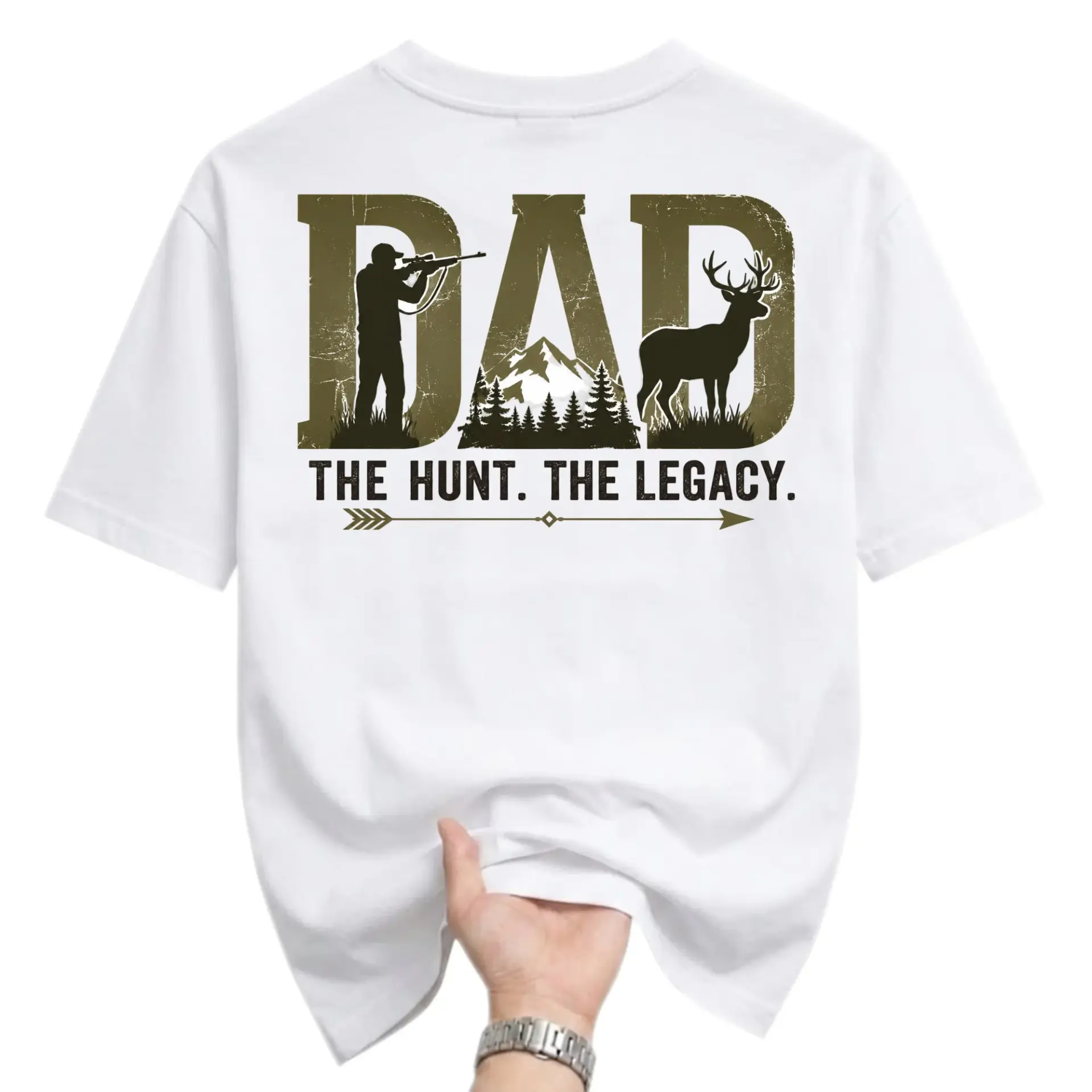 Graphic Tee Dad the Hunt the Legacy Hunting Outdoors Theme Unisex Crew Neck Short Sleeve Casual Cotton Blend Shirt