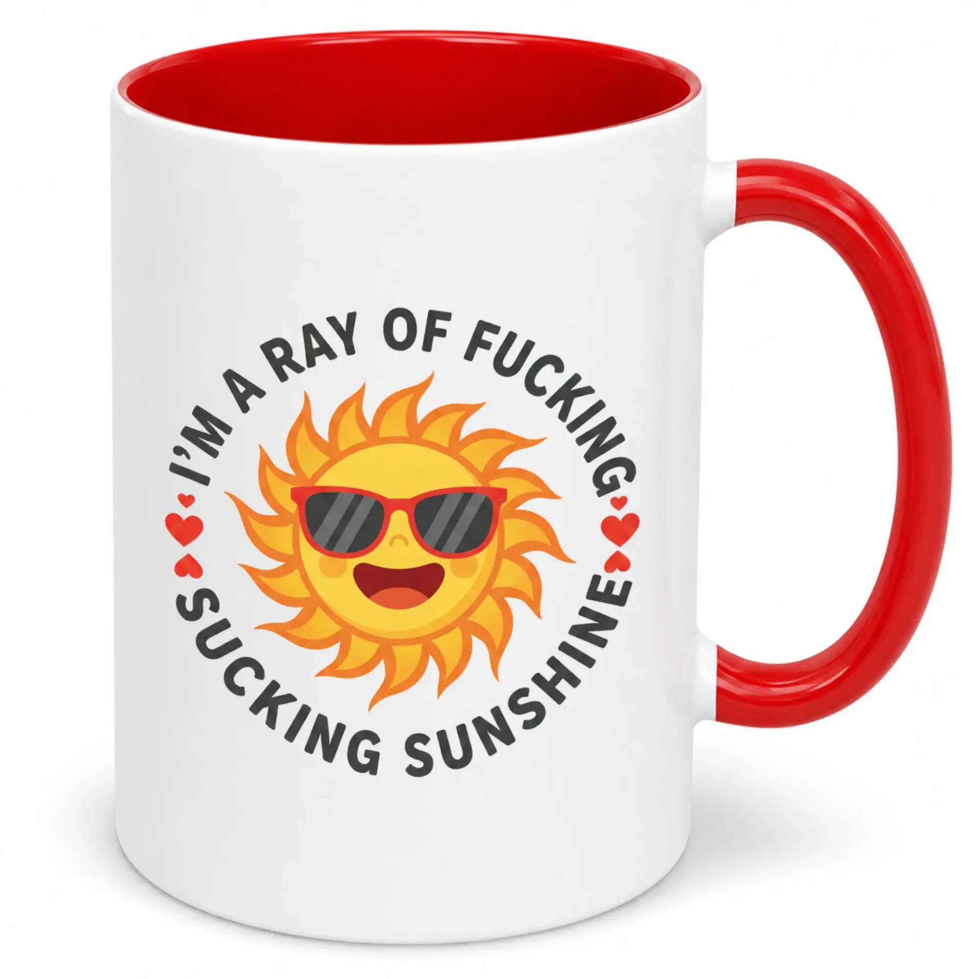Funny Sarcastic Sunshine Ceramic Coffee Mug with Adult Humor Design, Unique Drinkware for Morning Beverage and Office Desk Gift