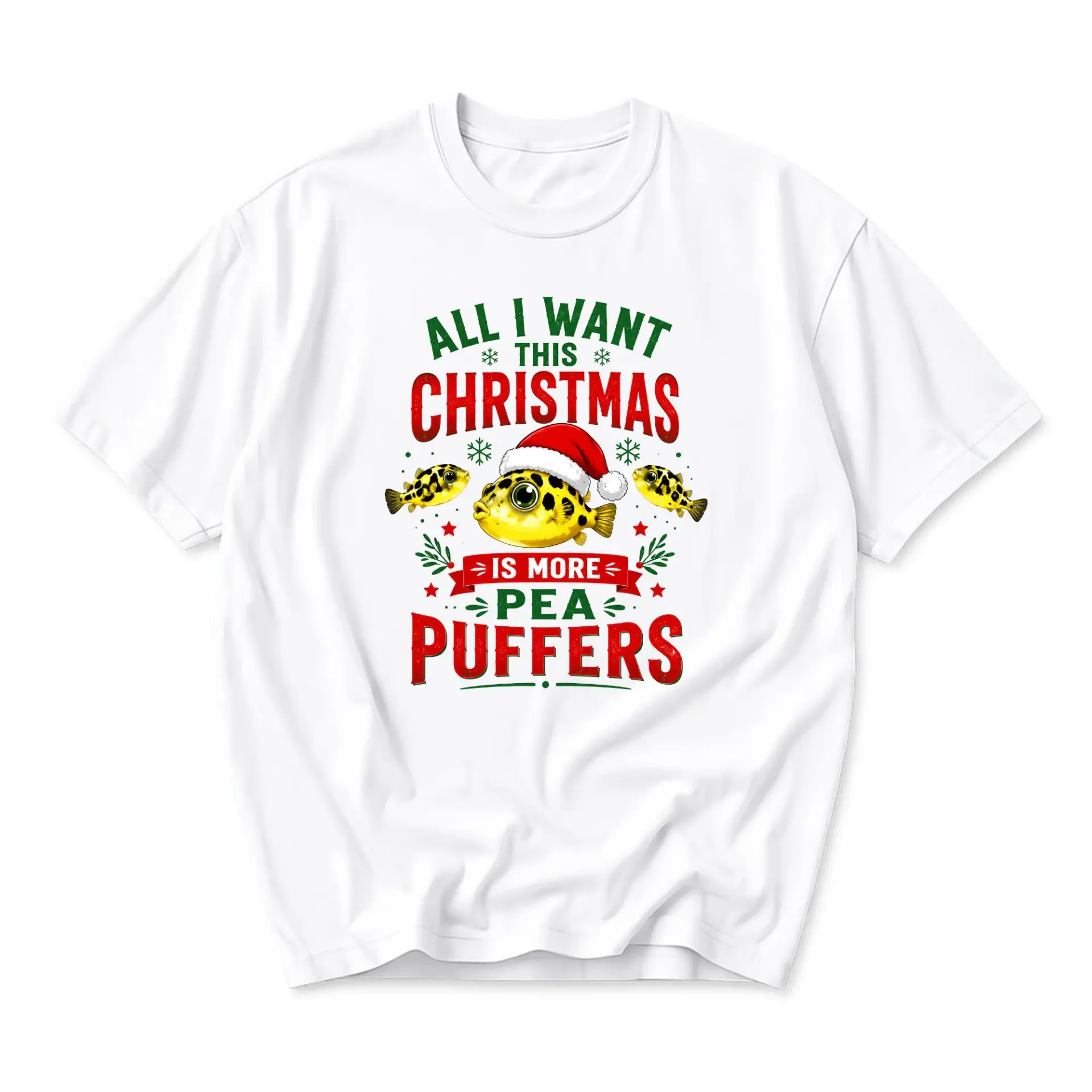 Funny Shirt All I Want This Christmas Is More Pea Puffers Graphic Tee