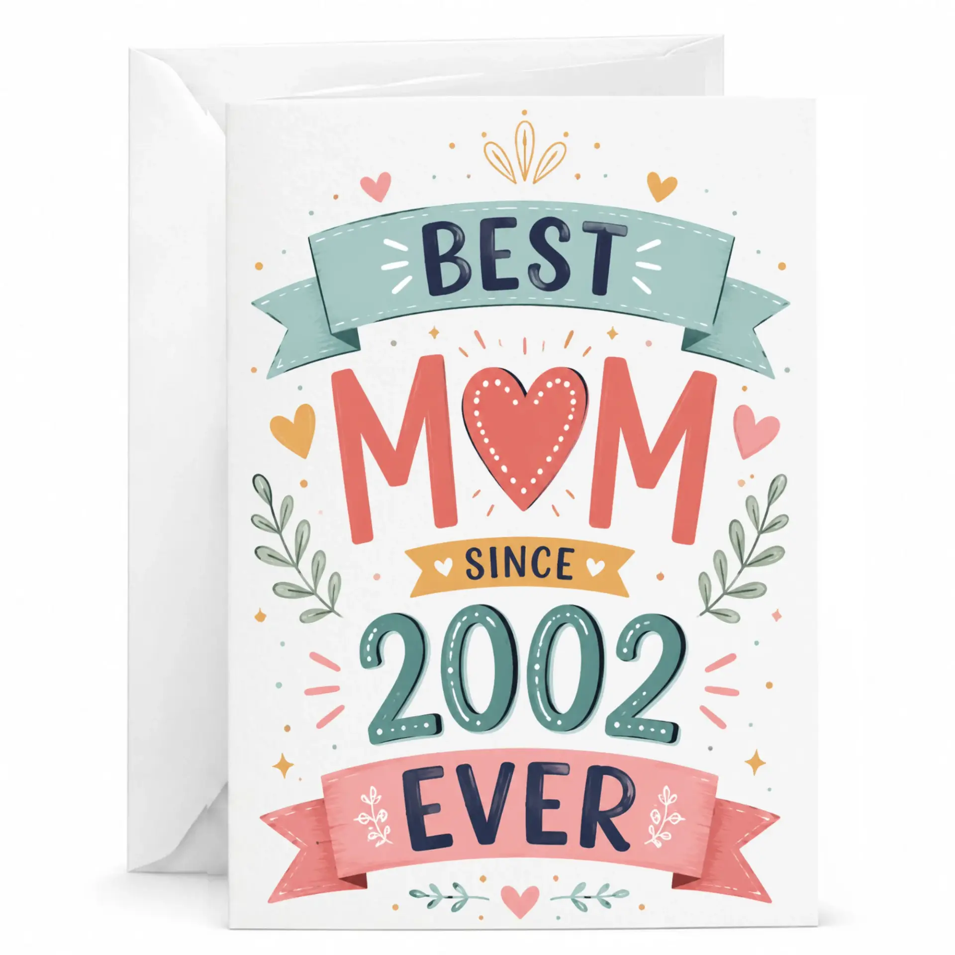 Greeting Card Best Mom Since 2002 Ever, Heartfelt Sentiment for Mother, Professional Quality Stationery for Special Occasions