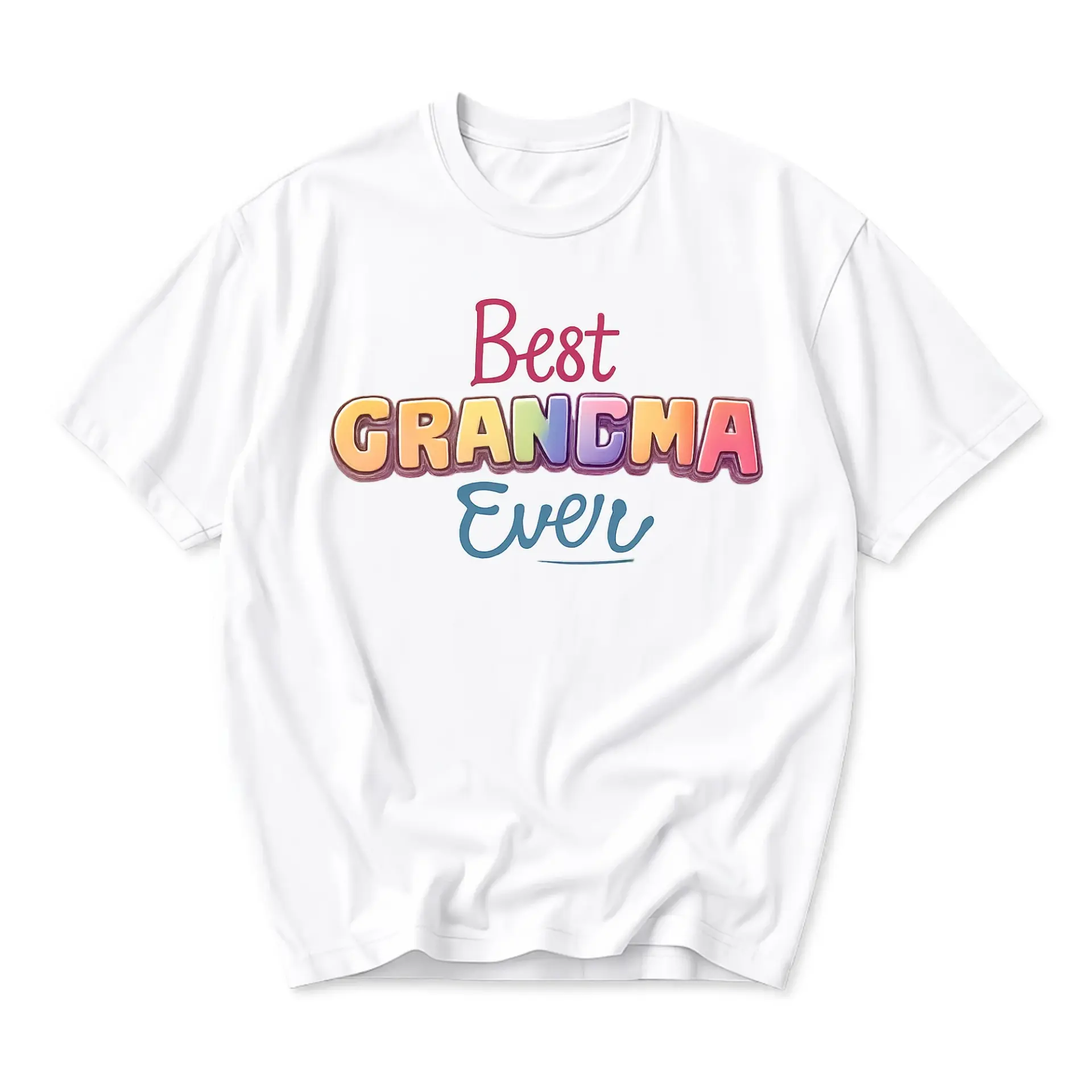 Graphic Tee Best Grandma Ever Print Unisex Short Sleeve Crew Neck Casual