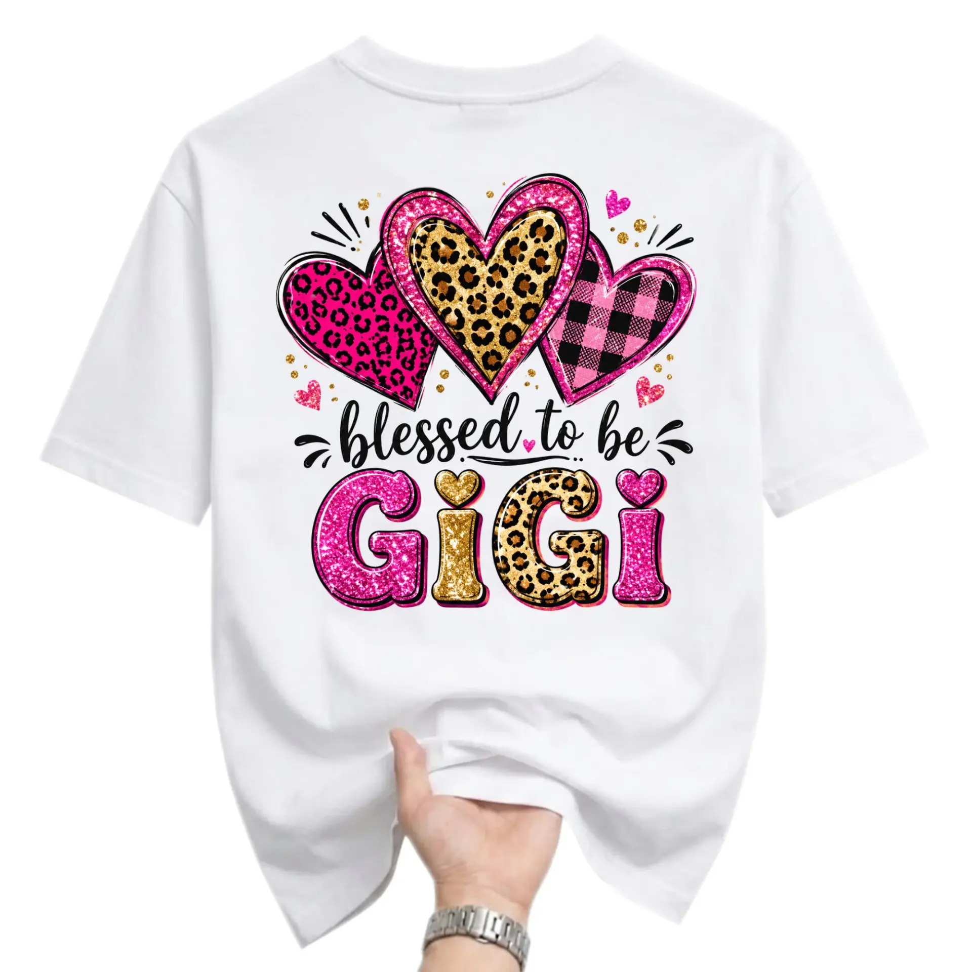Funny Shirt Blessed to Be Gigi Graphic Tee for Women Casual Crew Neck