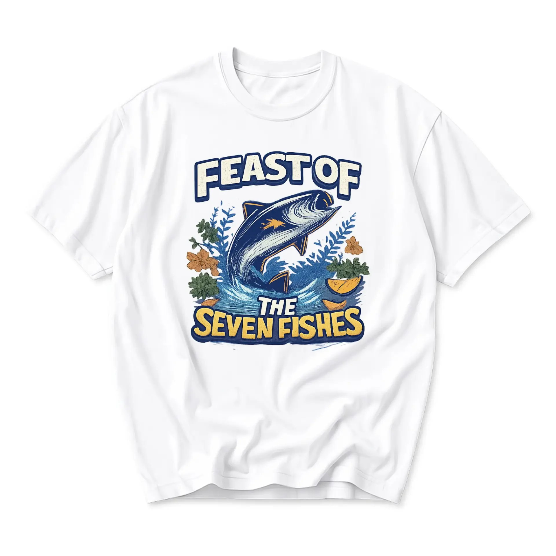 Graphic Tee Feast of the Seven Fishes Unisex T-Shirt Funny Fishing Gift