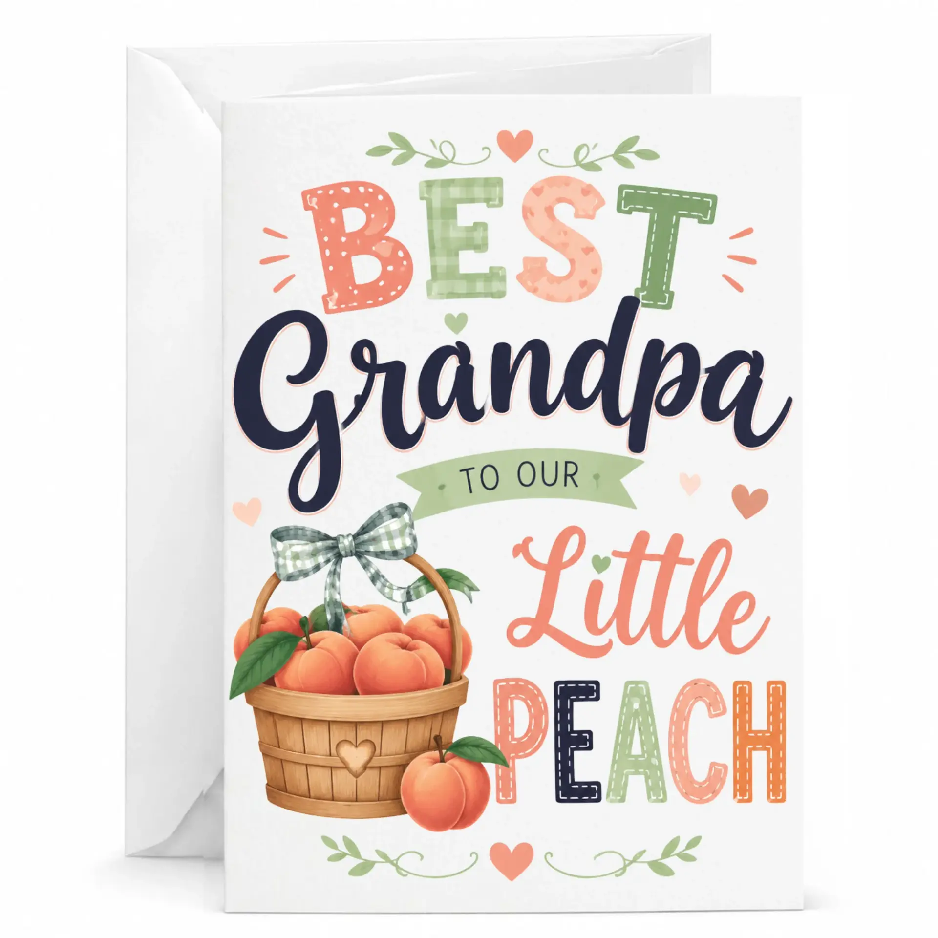 Greeting Card Best Grandpa to Our Little Fruit Illustration Design Folded Note for Family Milestone