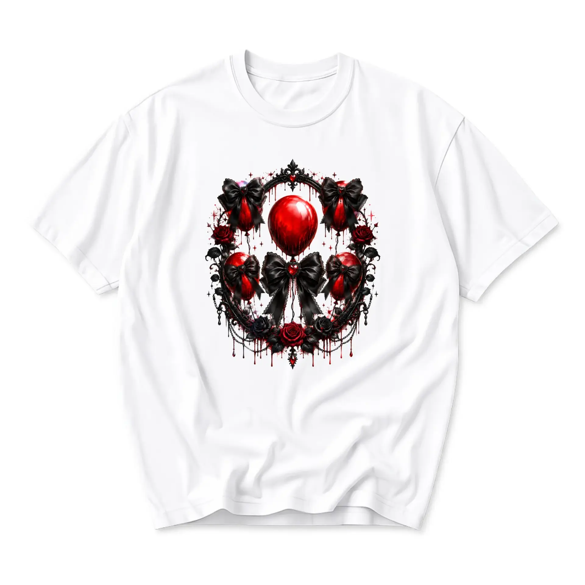 Risk: Potential Intellectual Property Association with Iconic Horror Imagery (red Balloon and Gothic Aesthetic)
