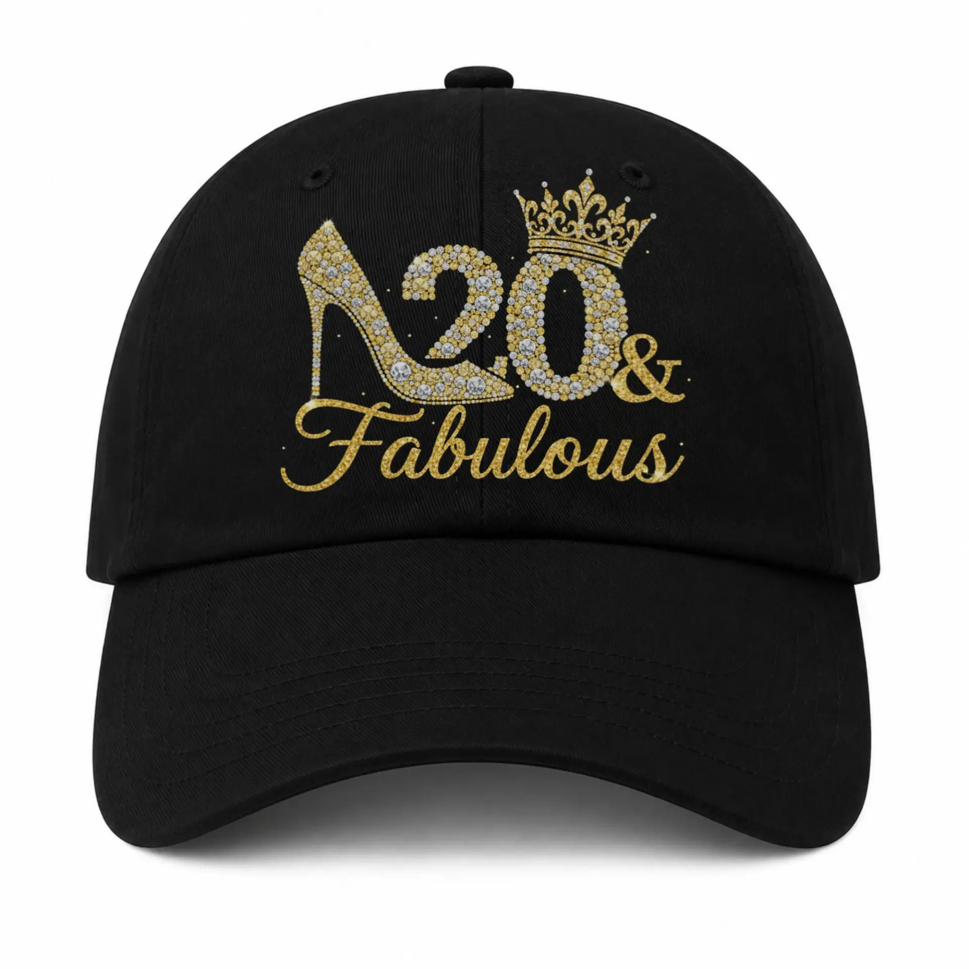 Baseball Cap Twenty and Fabulous Crown and High Heel Design Hat