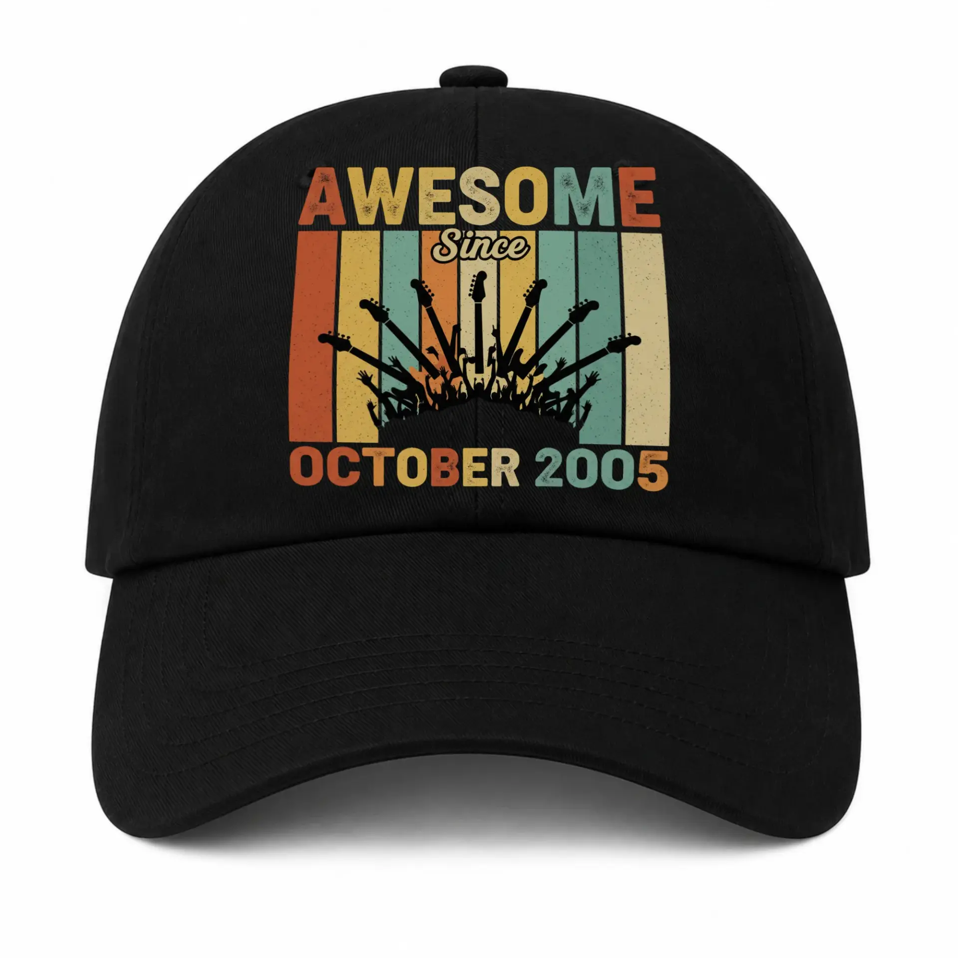 Baseball Cap Awesome Since October 2005 Retro Guitar Graphic Dad Hat