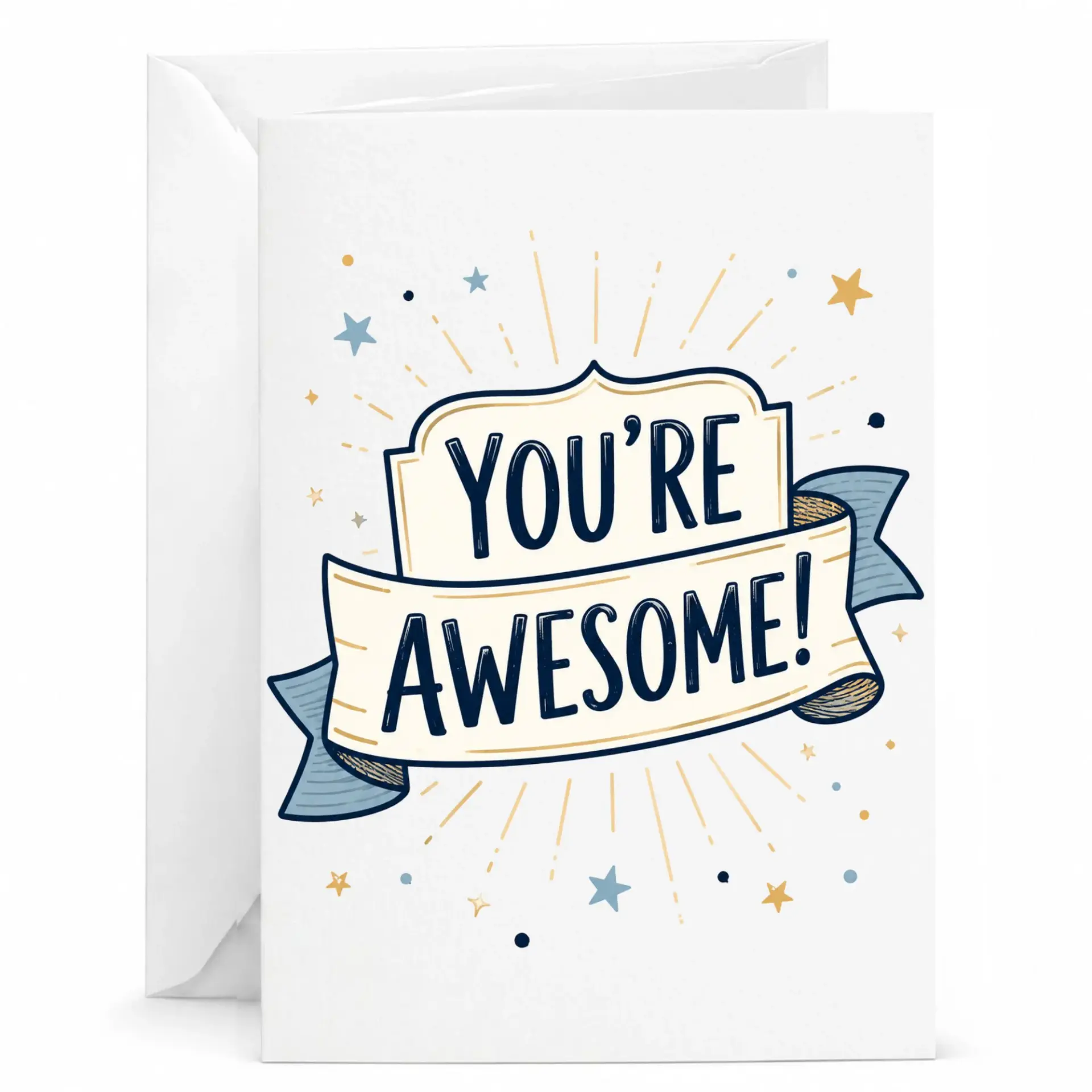 Greeting Card You Are Awesome Design Encouragement Note for Friends and Family 5x7 Inches