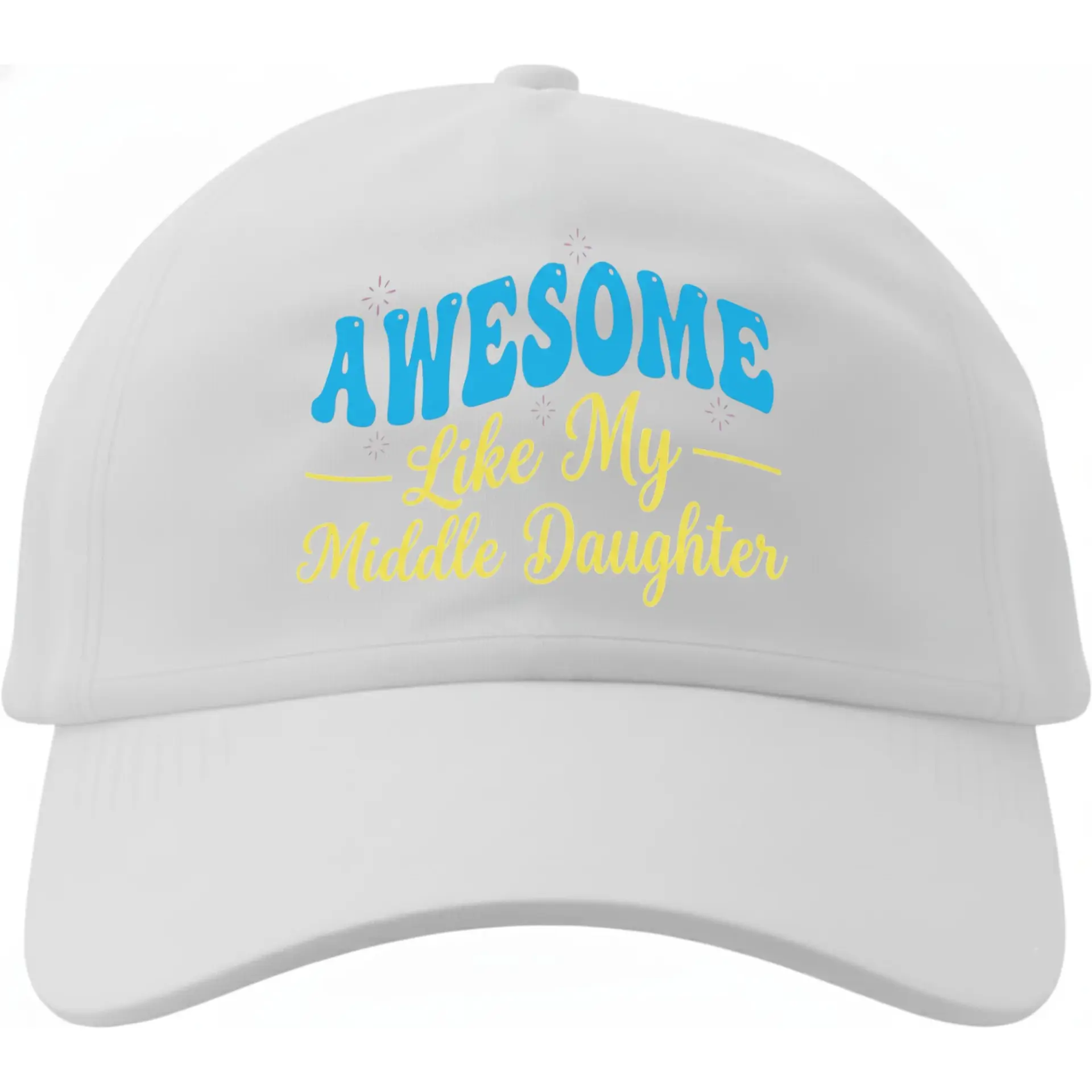 Dad Hat Baseball Cap Awesome Like My Middle Daughter Graphic Print Unisex Adjustable Low Profile Cotton Headwear